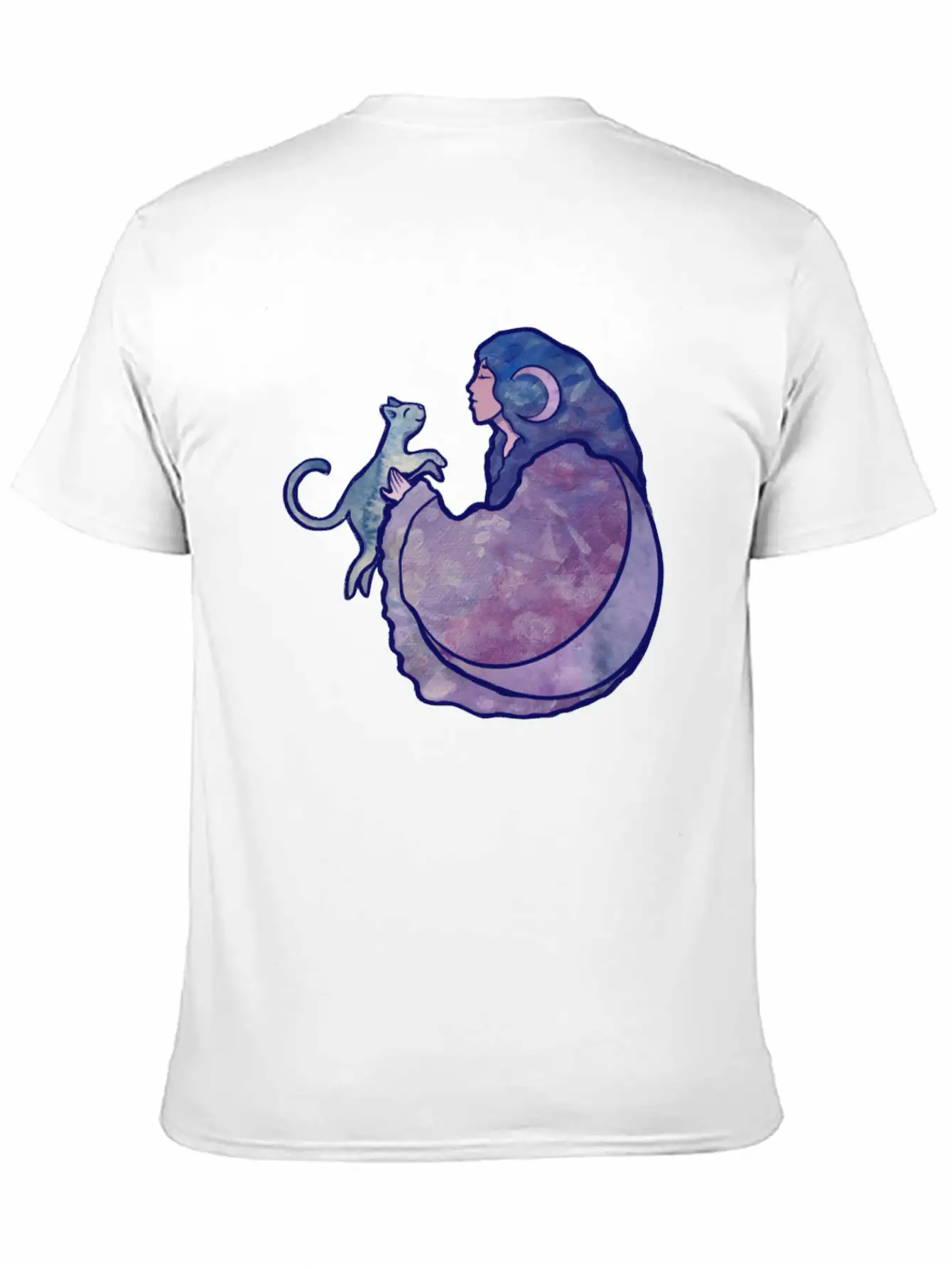 Cat Witch Painting Casual Graphic T-Shirt – Simple And Comfortable Daily Wear