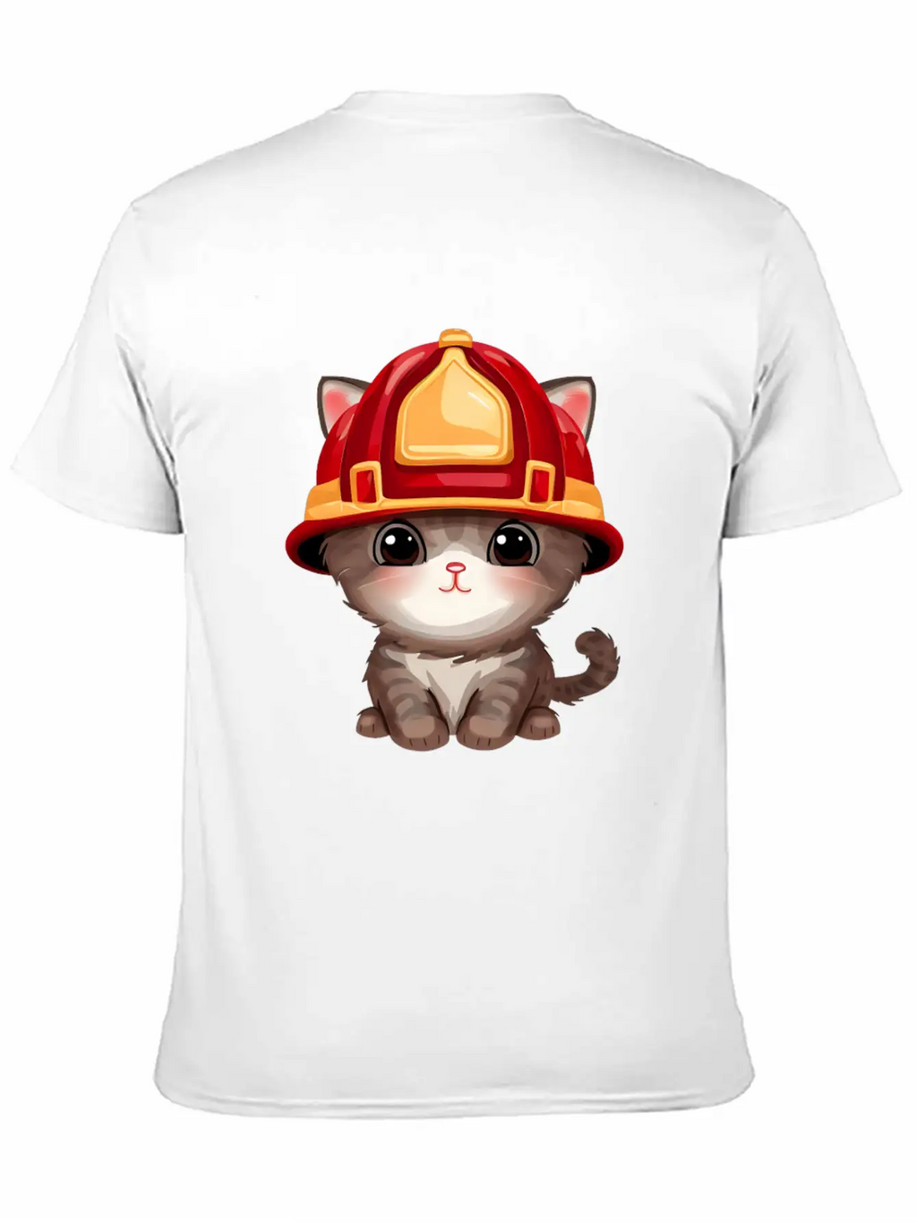 Cat With Fire Helmet Unisex Casual T-Shirt – Clean Design For Daily Comfort