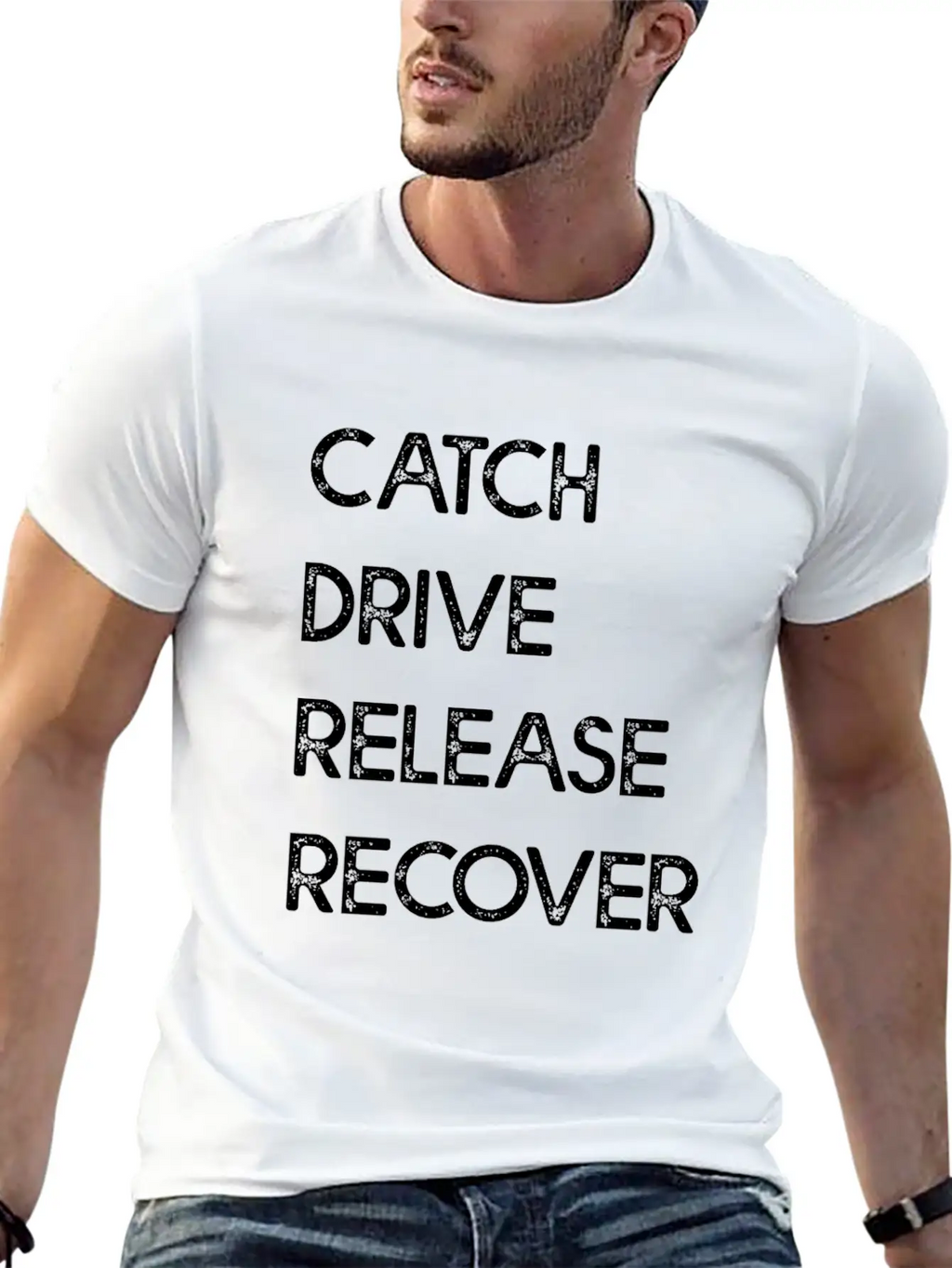 Catch Drive Release Recover Classic Fit Graphic Tee For Daily Comfort – Unisex Cotton Shirt