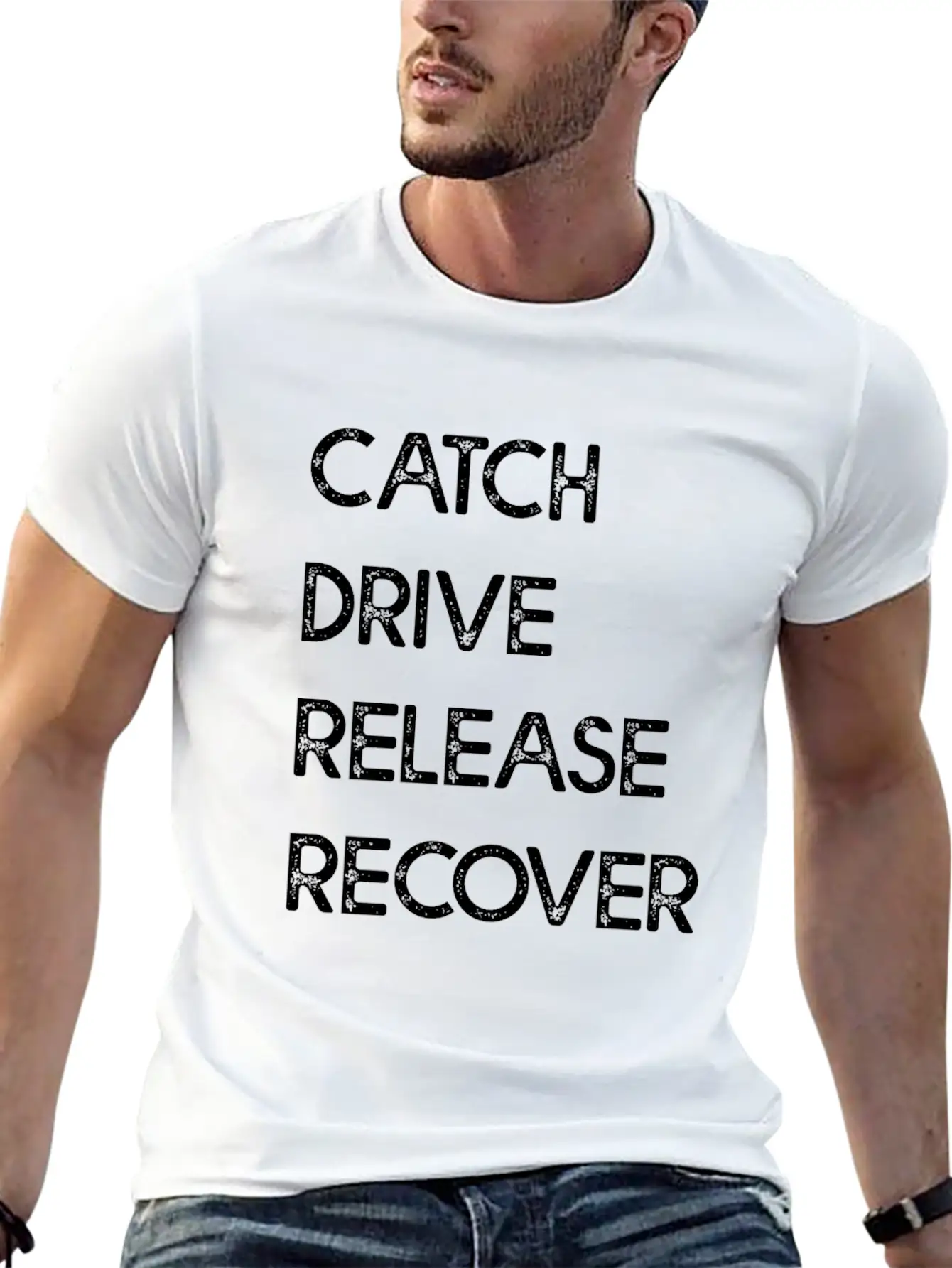 Catch Drive Release Recover Classic Fit Graphic Tee For Daily Comfort – Unisex Cotton Shirt