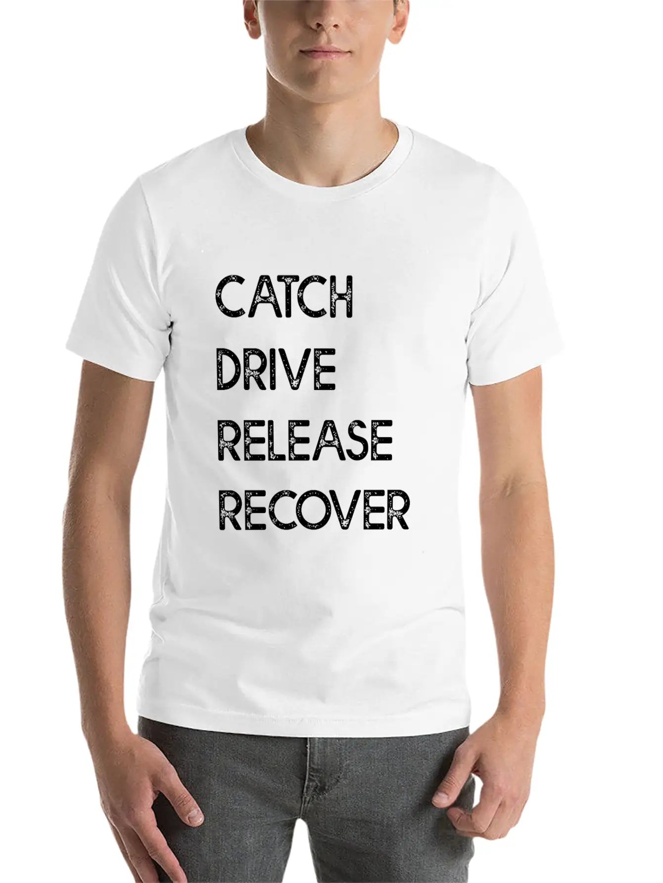 Catch Drive Release Recover Classic Fit Graphic Tee For Daily Comfort – Unisex Cotton Shirt