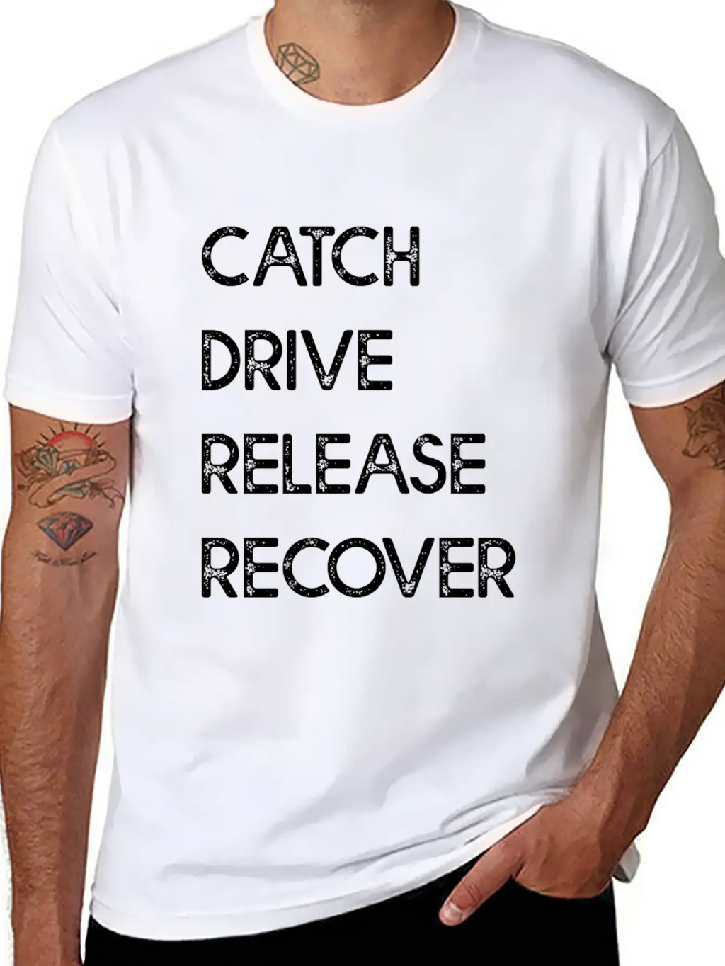 Catch Drive Release Recover Classic Fit Graphic Tee For Daily Comfort – Unisex Cotton Shirt