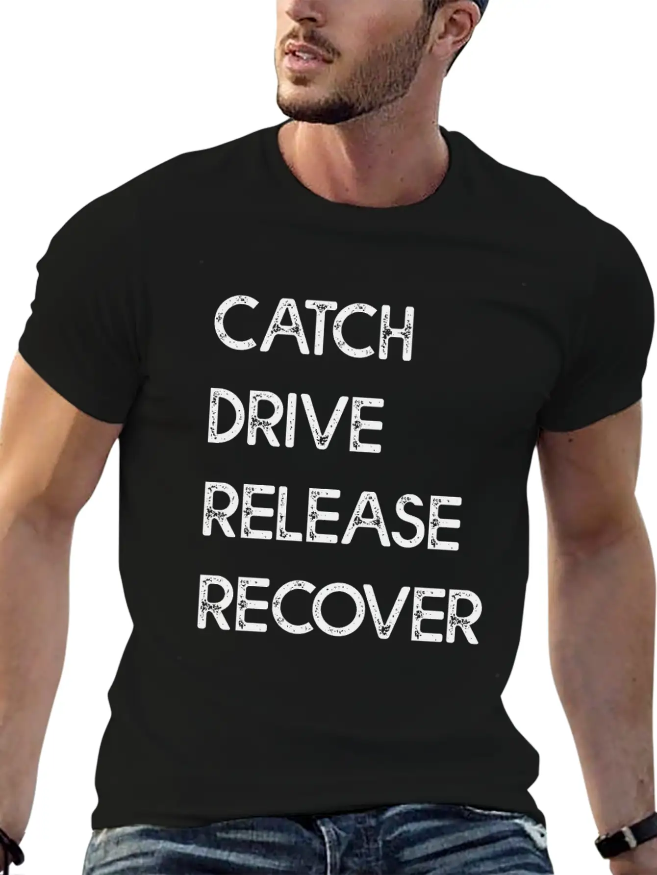 Catch Drive Release Recover Classic Fit Graphic Tee For Daily Comfort – Unisex Cotton Shirt