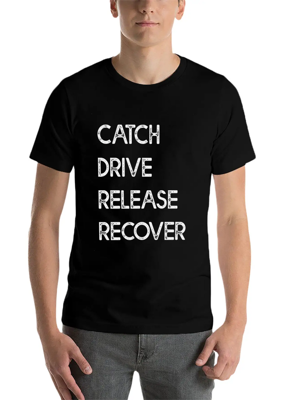 Catch Drive Release Recover Classic Fit Graphic Tee For Daily Comfort – Unisex Cotton Shirt