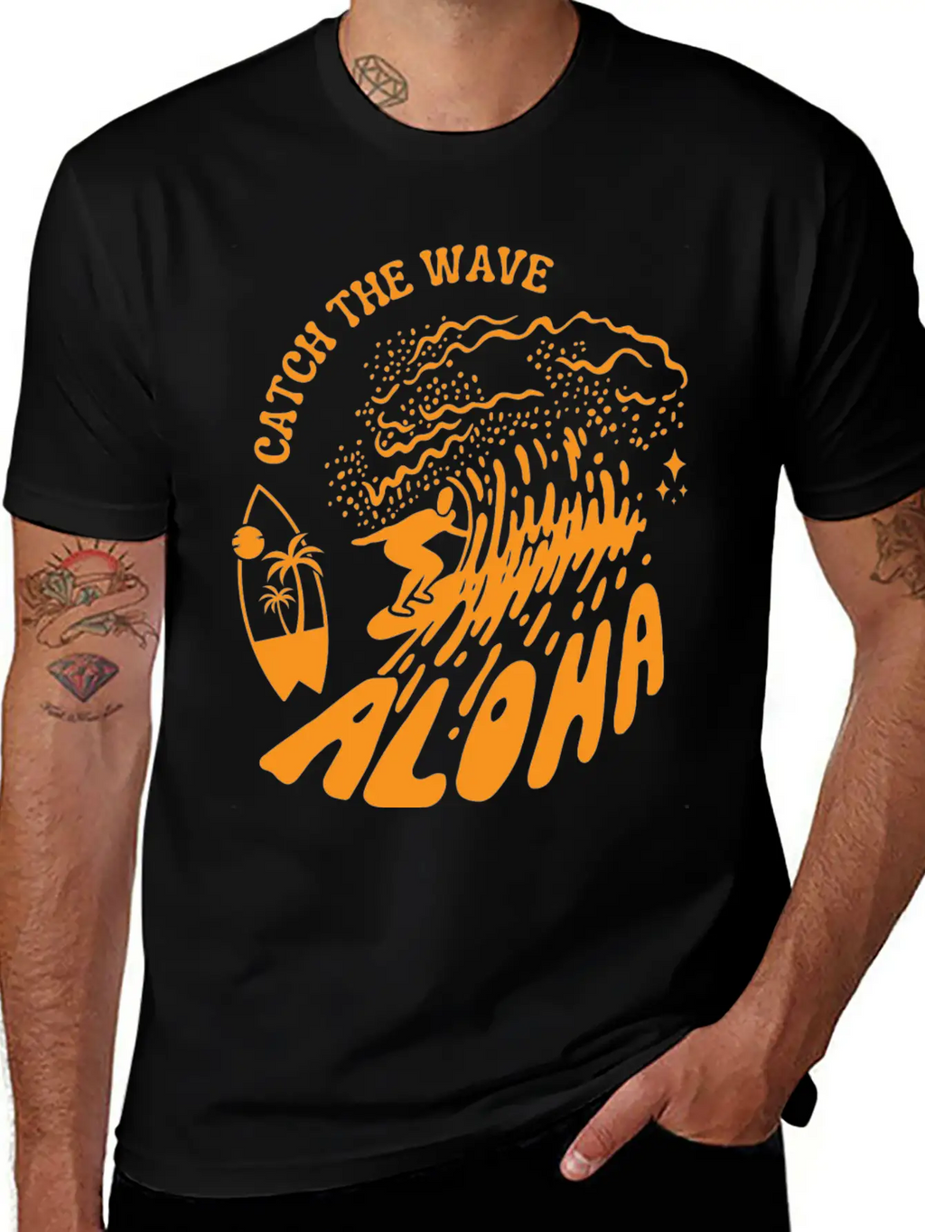 Catch The Wave Tshirt Unisex Short Sleeve Soft Cotton T-Shirt – Casual Everyday Wear