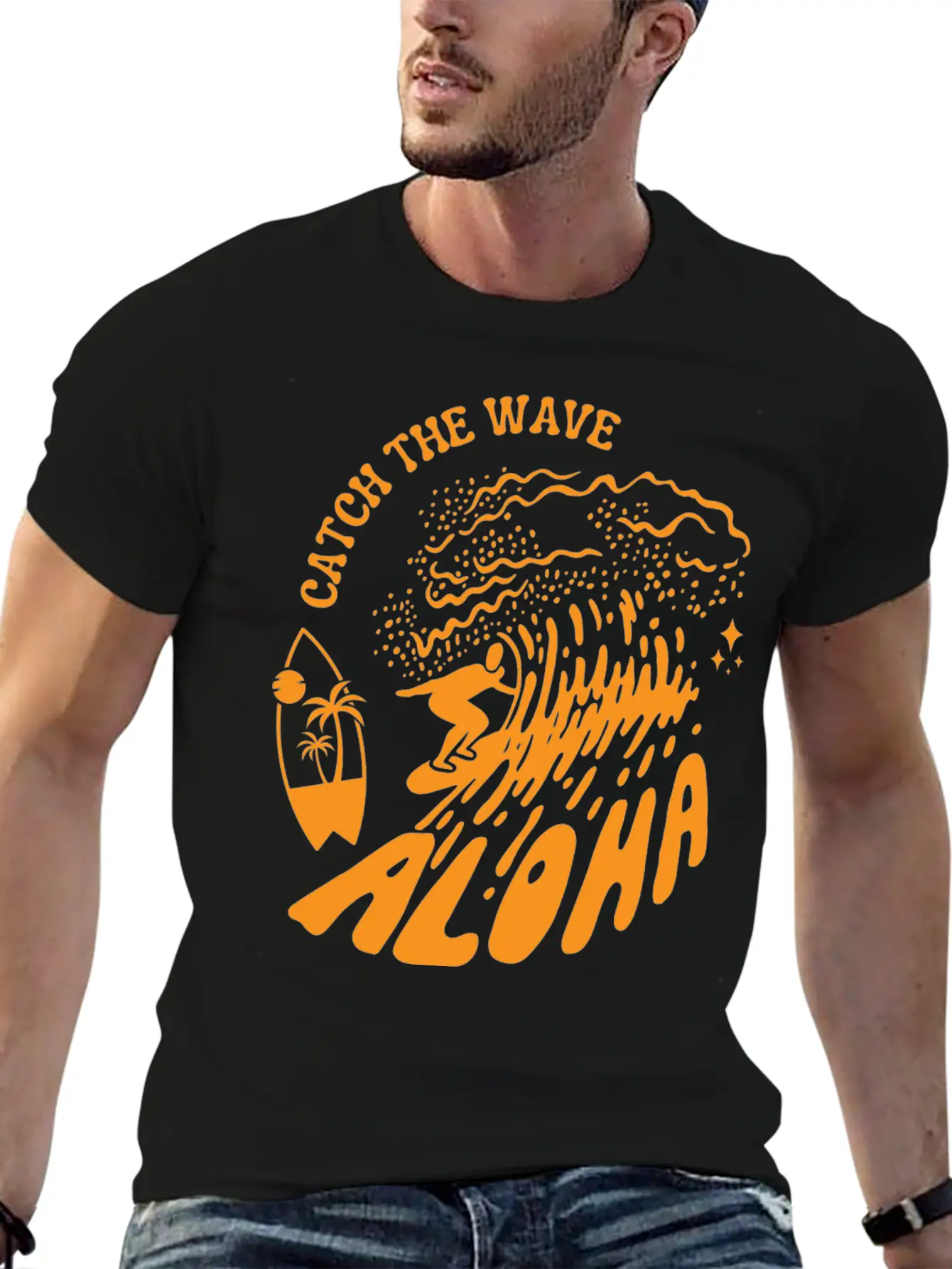 Catch The Wave Tshirt Unisex Short Sleeve Soft Cotton T-Shirt – Casual Everyday Wear