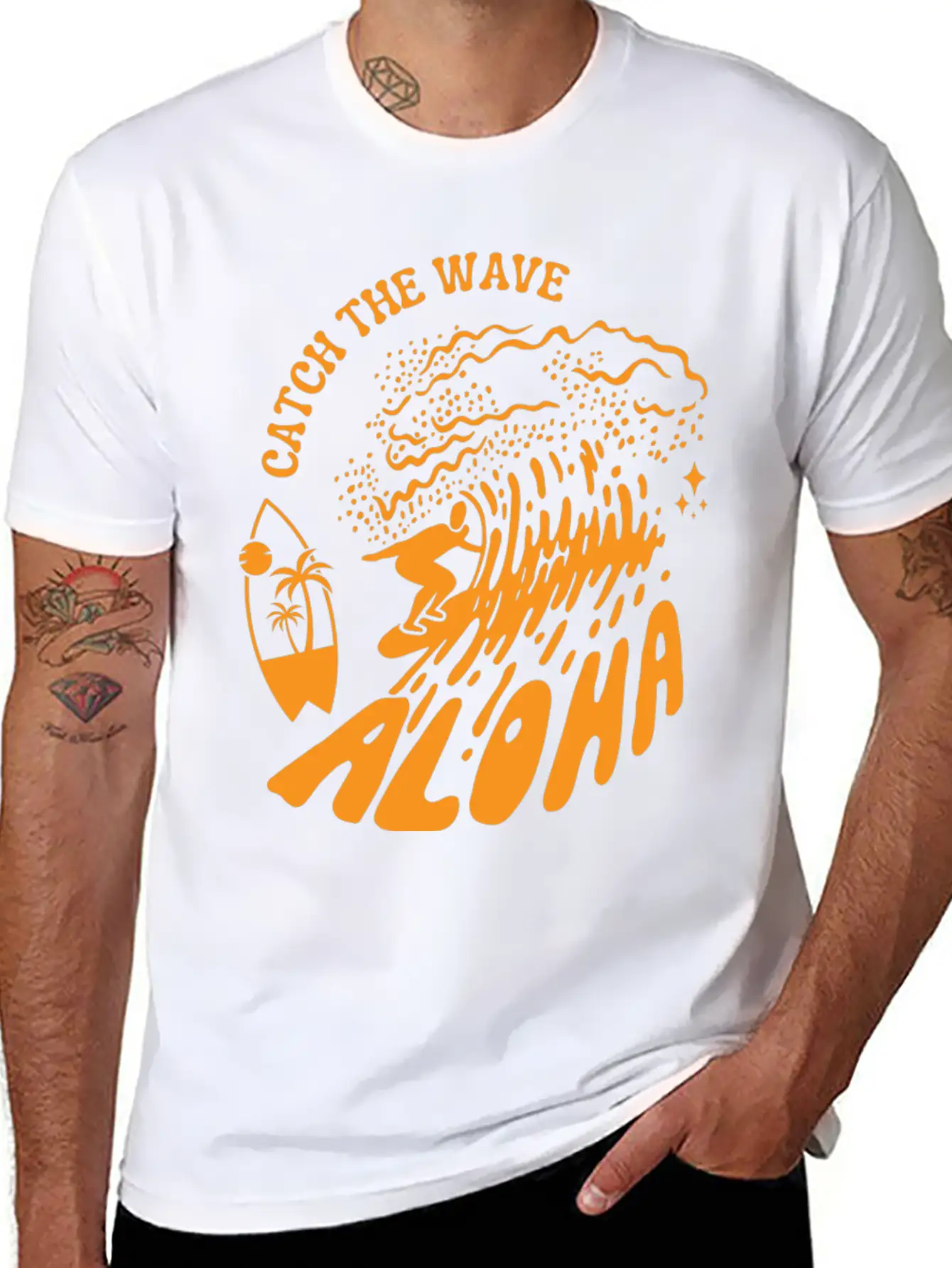Catch The Wave Tshirt Unisex Short Sleeve Soft Cotton T-Shirt – Casual Everyday Wear