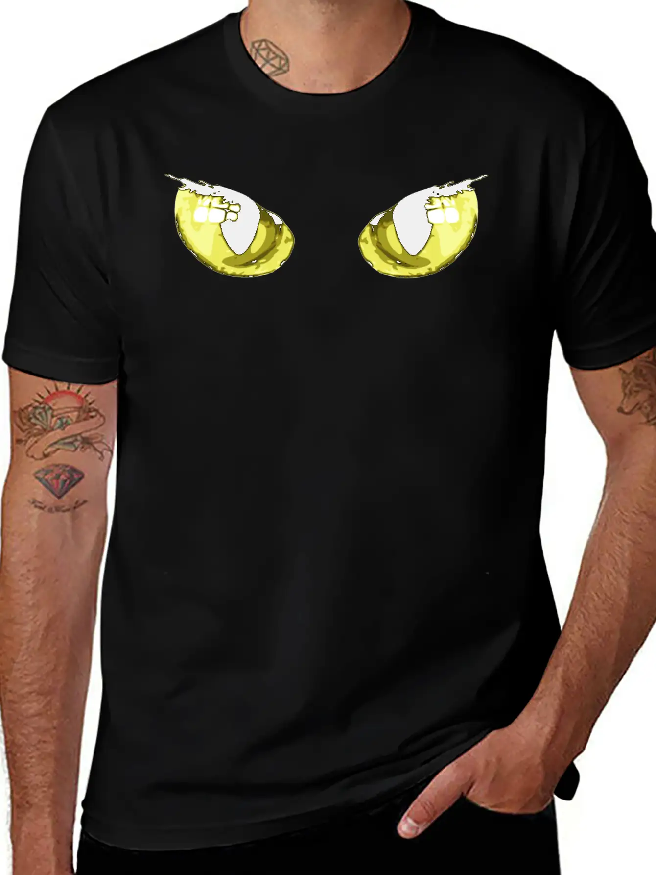 Cat's Eyes Cat Cats Eye Tiger Funny Halloween Unisex Short Sleeve Soft Cotton T-Shirt – Casual Everyday Wear