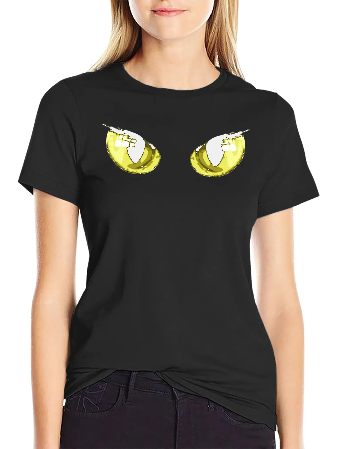 Cat's Eyes Cat Cats Eye Tiger Funny Halloween Unisex Short Sleeve Soft Cotton T-Shirt – Casual Everyday Wear