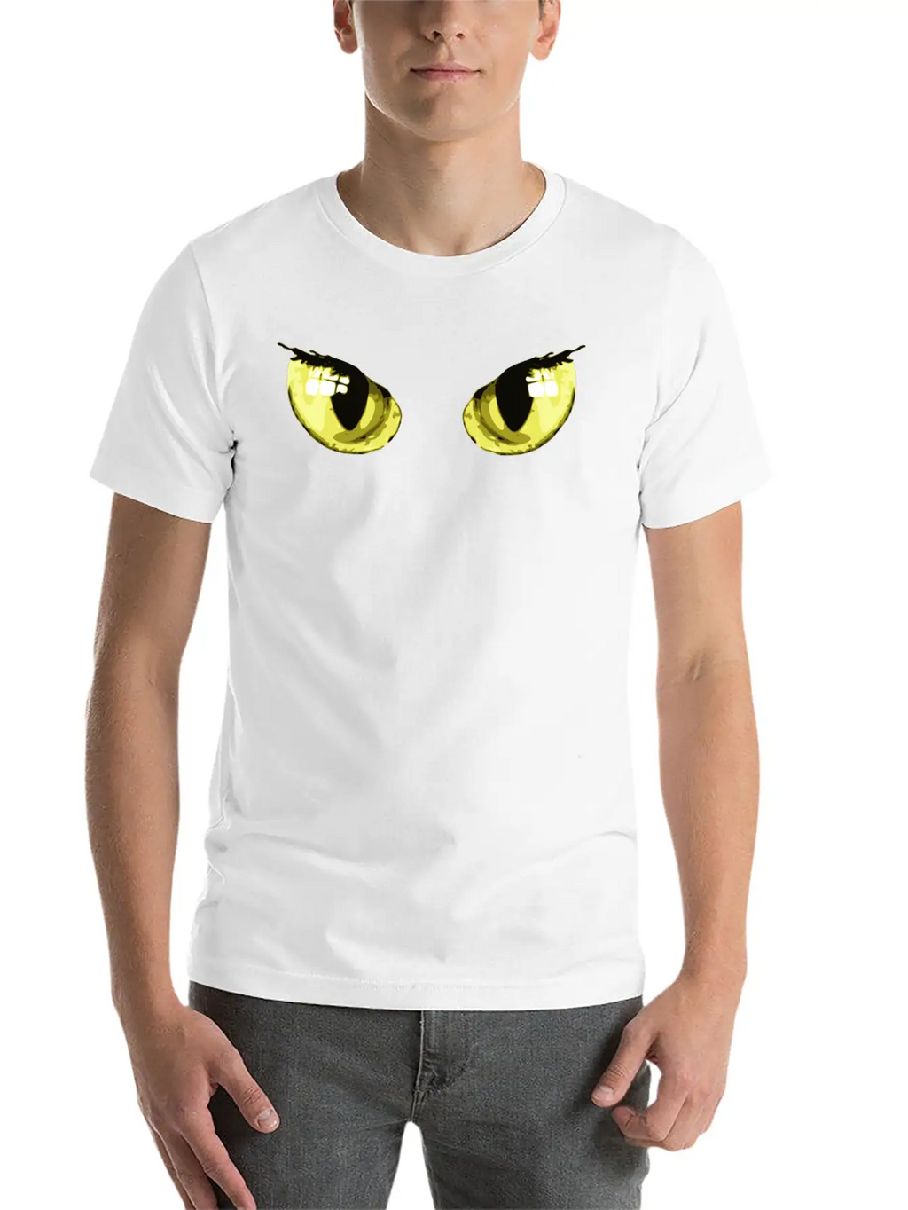 Cat's Eyes Cat Cats Eye Tiger Funny Halloween Unisex Short Sleeve Soft Cotton T-Shirt – Casual Everyday Wear