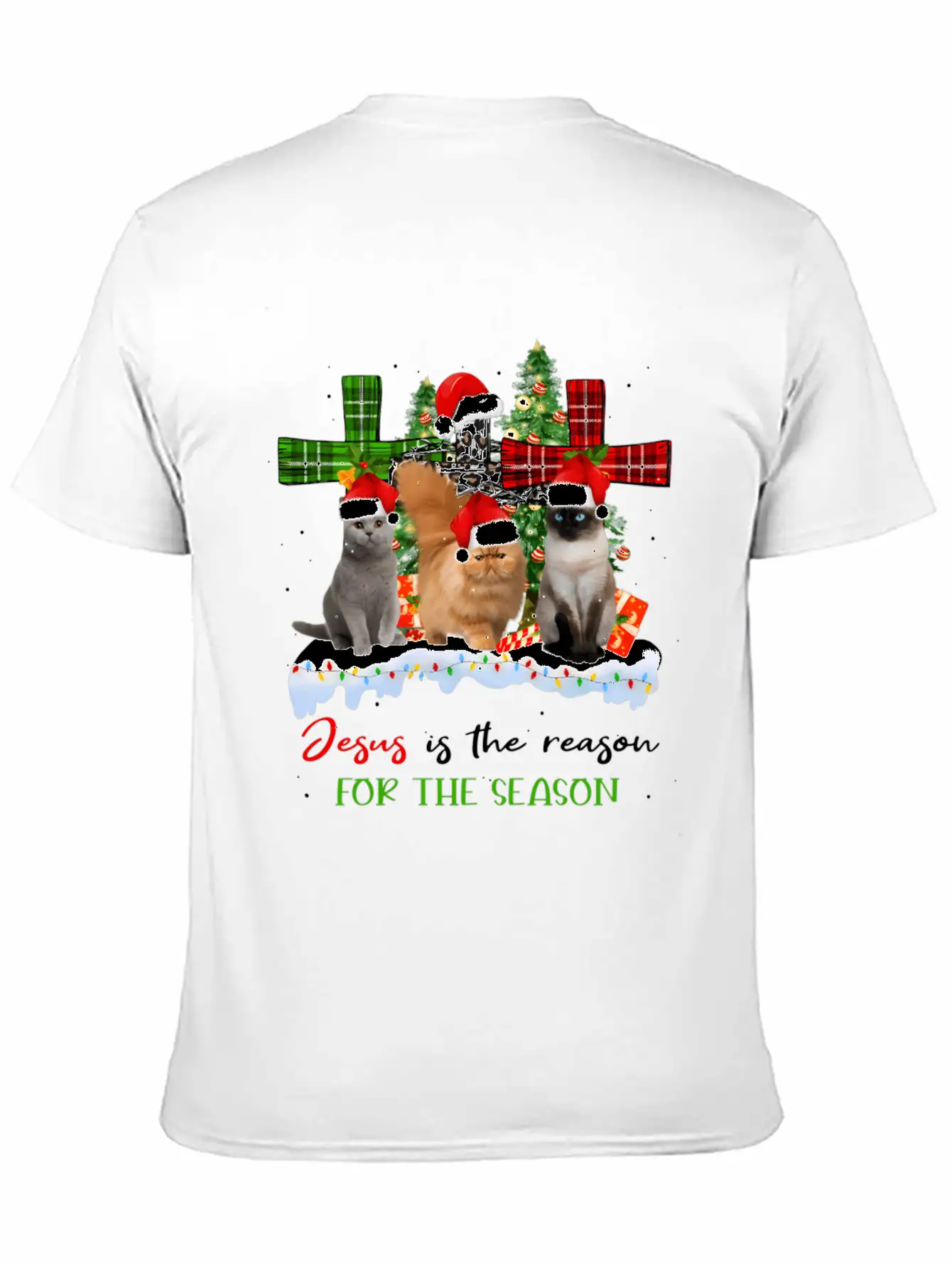 Cats Jesus Is Reason For The Season Ugly Classic Fit Graphic Tee For Daily Comfort – Unisex Cotton Shirt