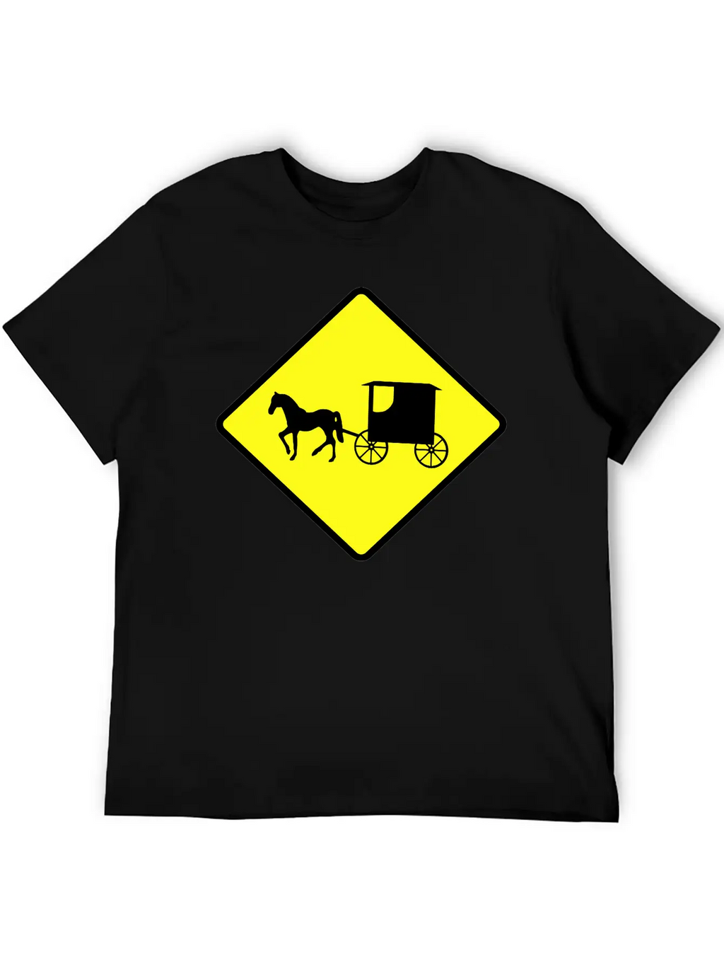 Caution Amish Buggies Unisex Casual T-Shirt – Clean Design For Daily Comfort