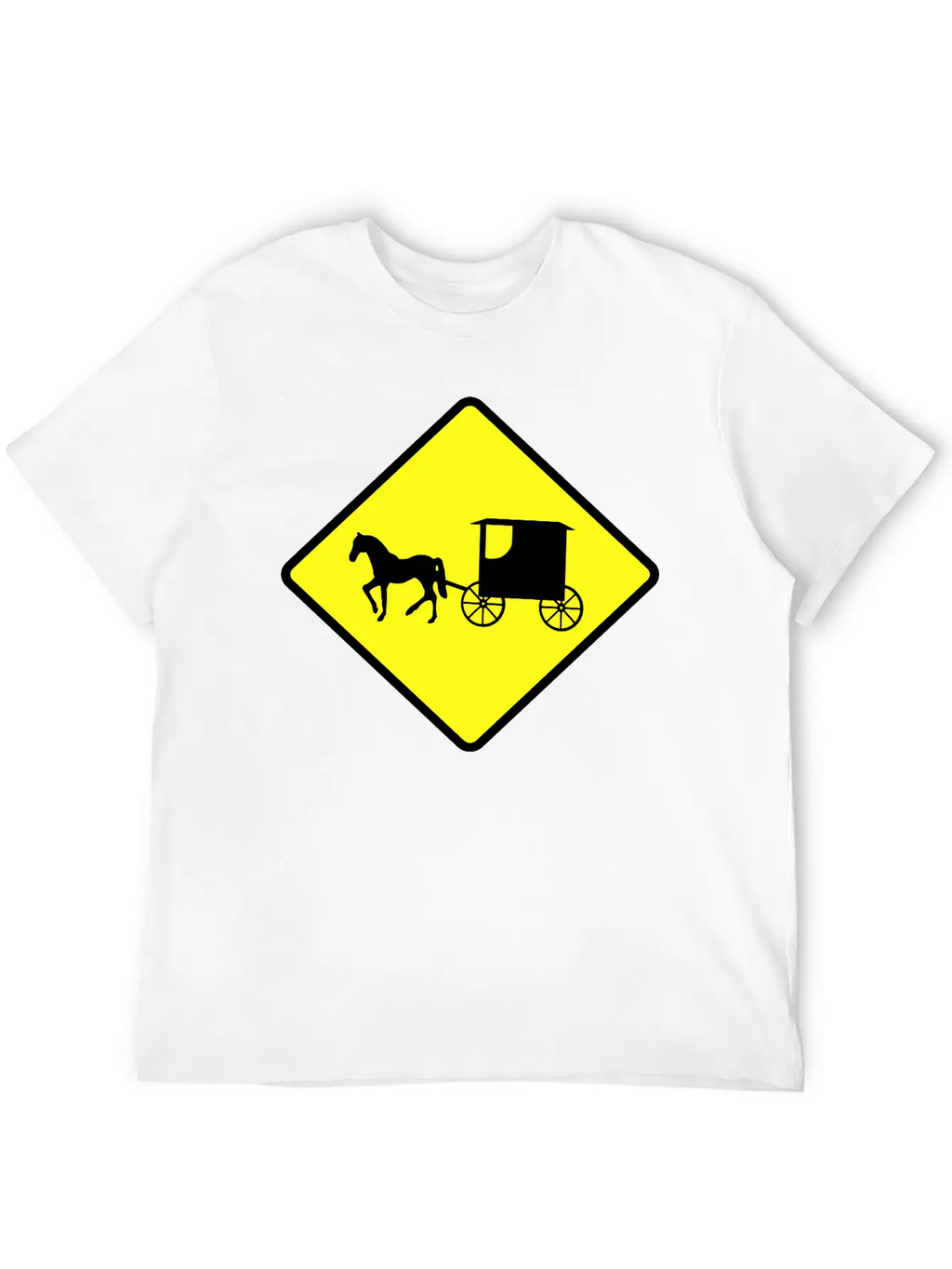 Caution Amish Buggies Unisex Casual T-Shirt – Clean Design For Daily Comfort