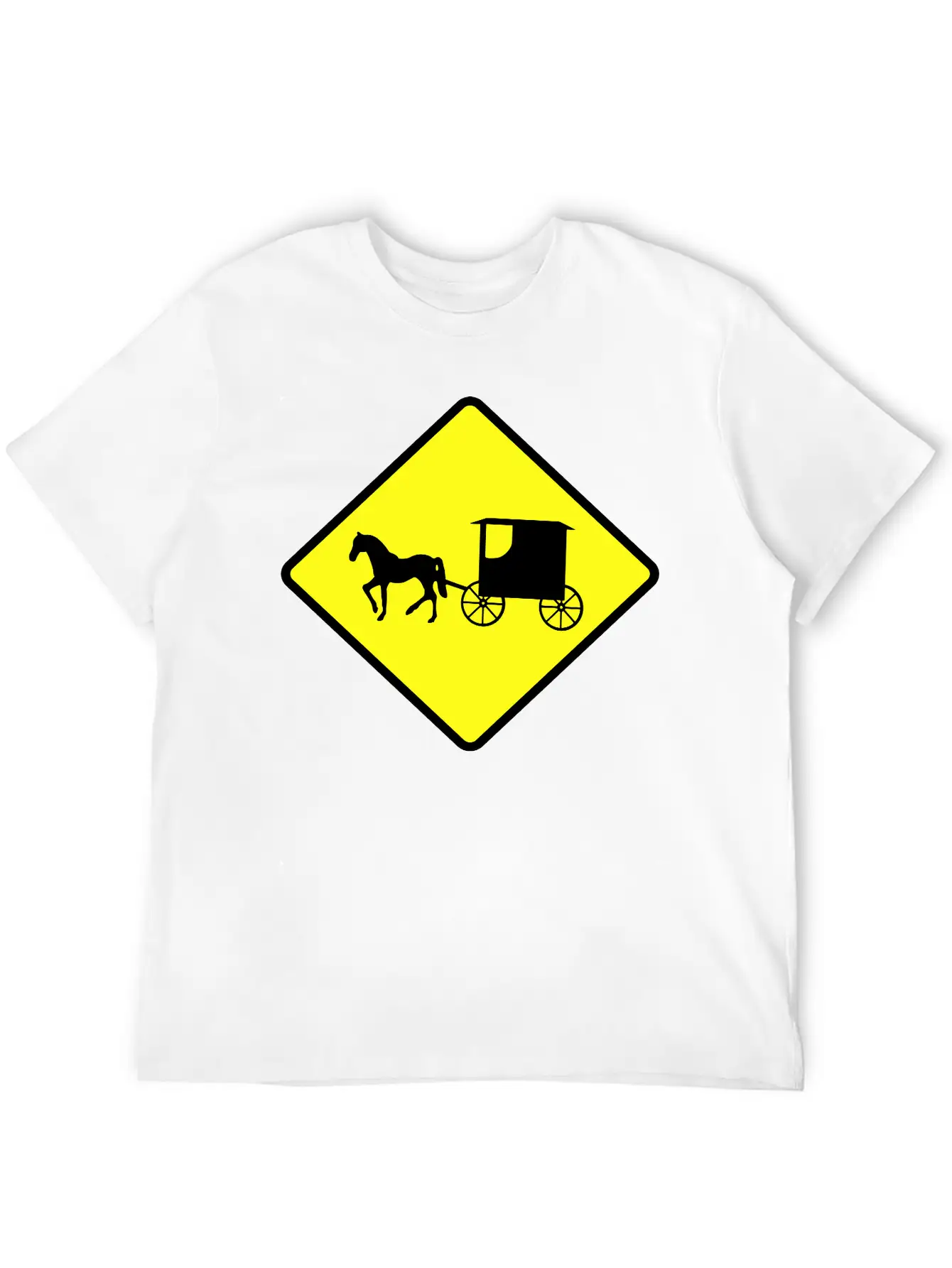 Caution Amish Buggies Unisex Casual T-Shirt – Clean Design For Daily Comfort