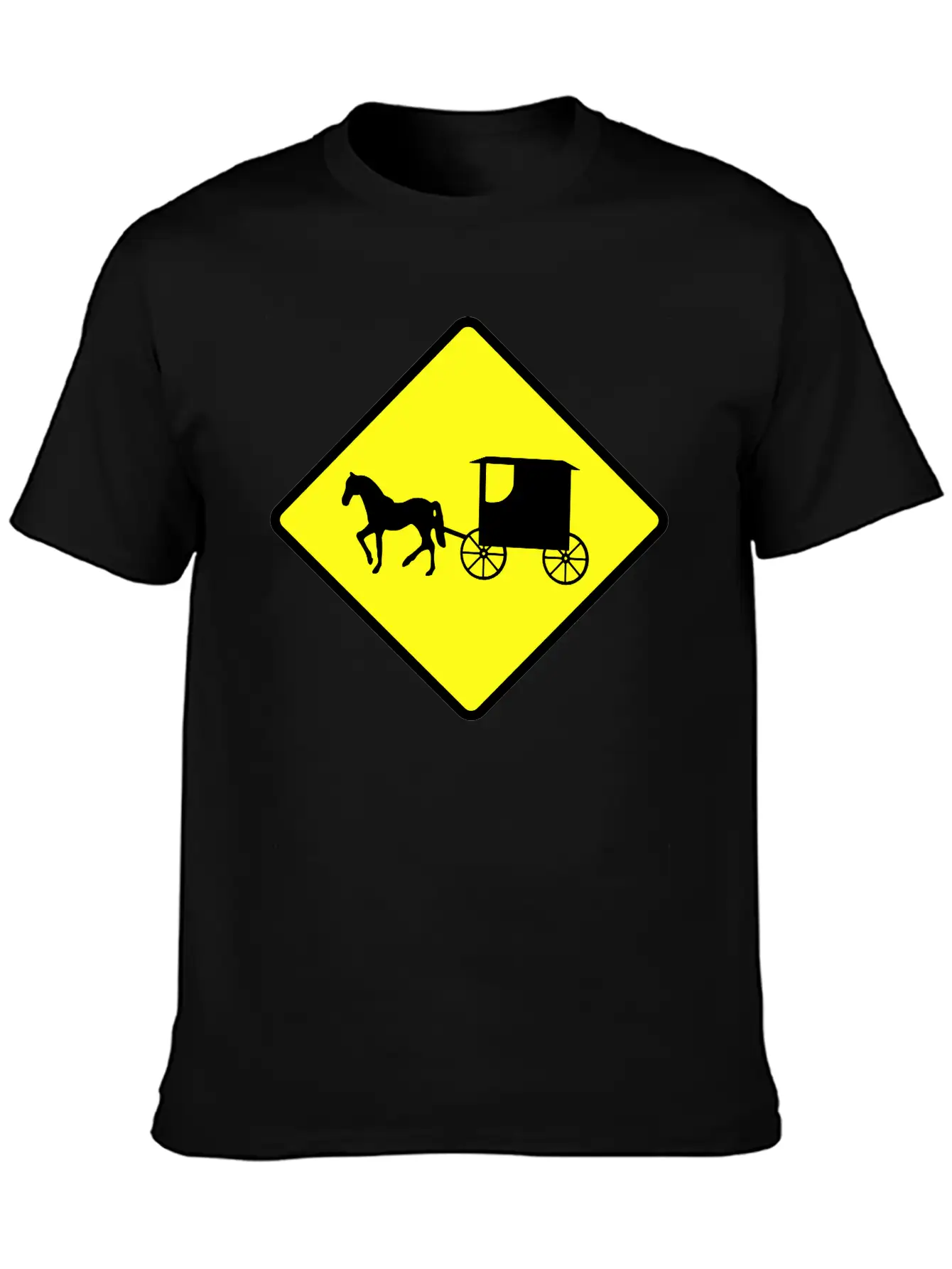 Caution Amish Buggies Unisex Casual T-Shirt – Clean Design For Daily Comfort