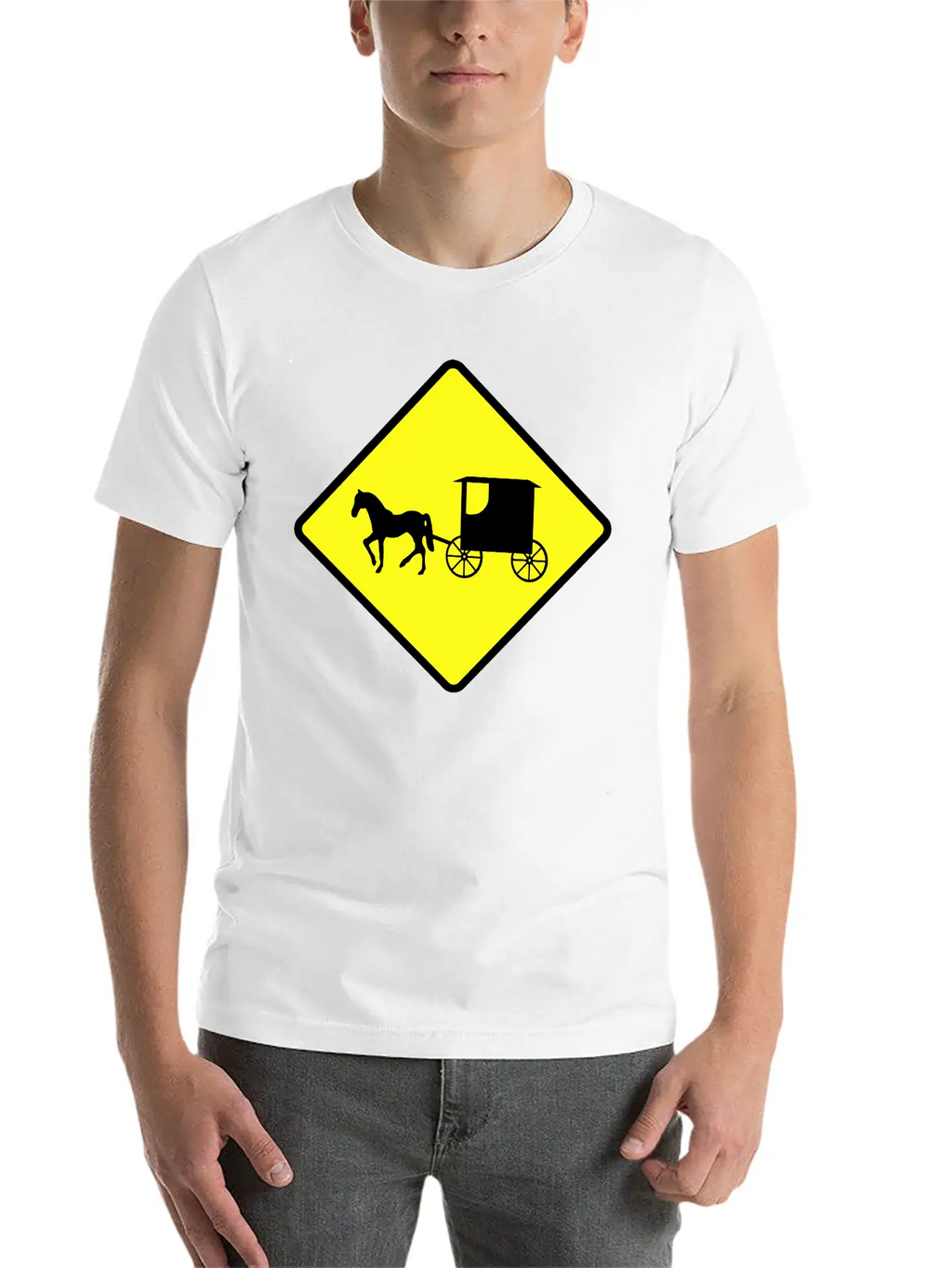 Caution Amish Buggies Unisex Casual T-Shirt – Clean Design For Daily Comfort