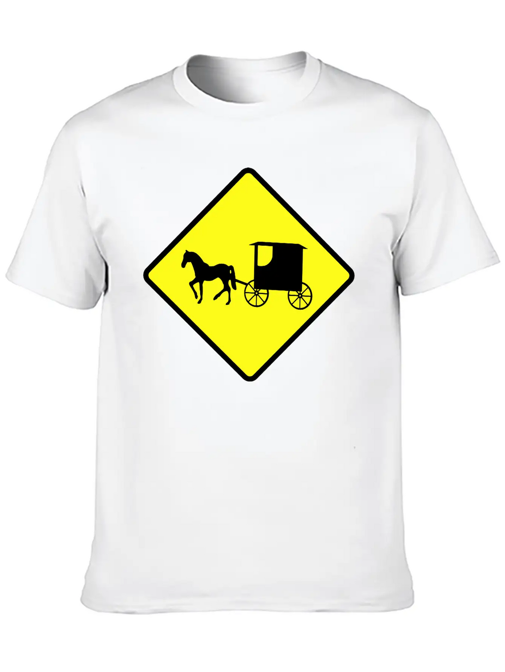 Caution Amish Buggies Unisex Casual T-Shirt – Clean Design For Daily Comfort