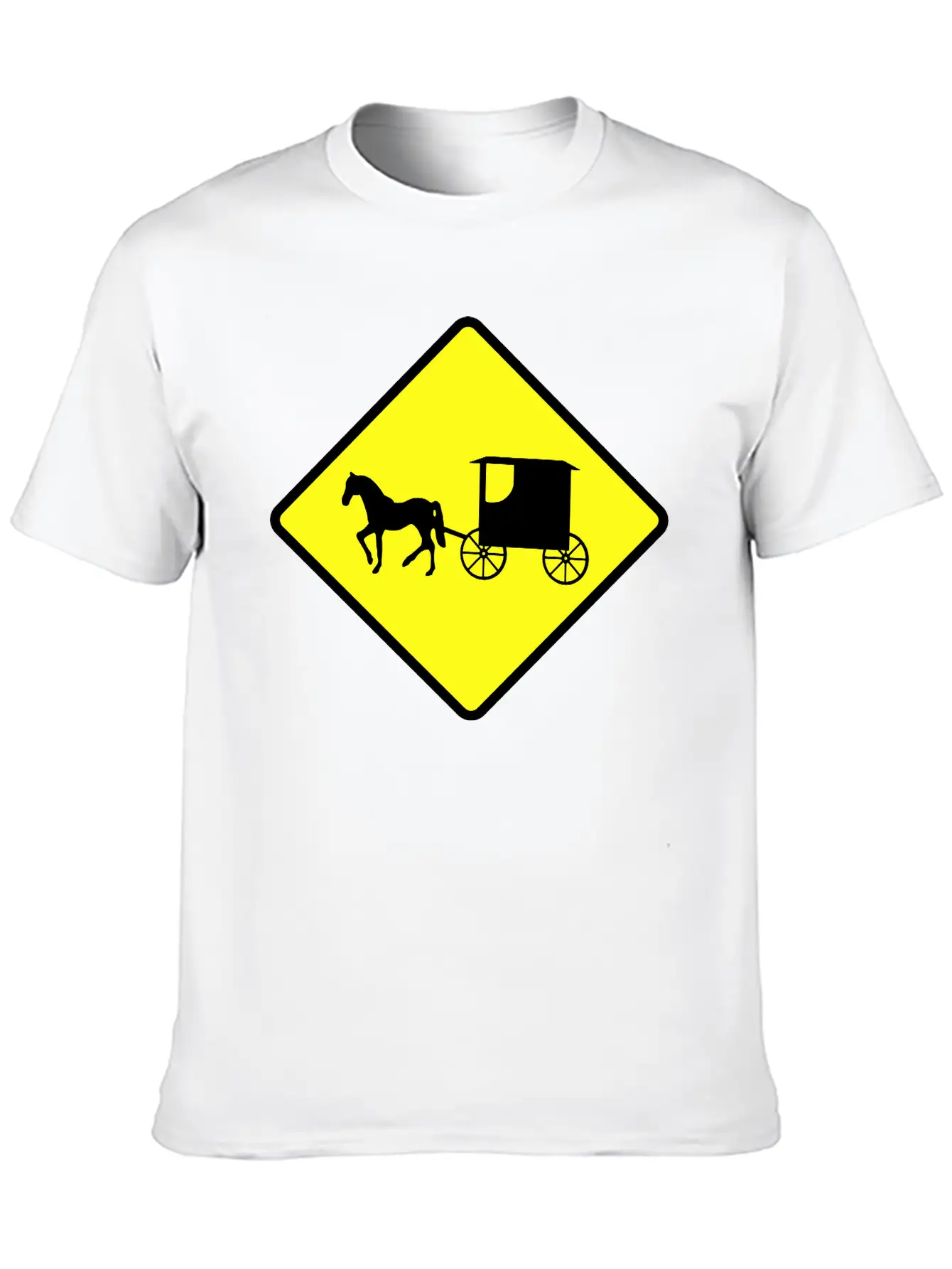 Caution Amish Buggies Unisex Casual T-Shirt – Clean Design For Daily Comfort