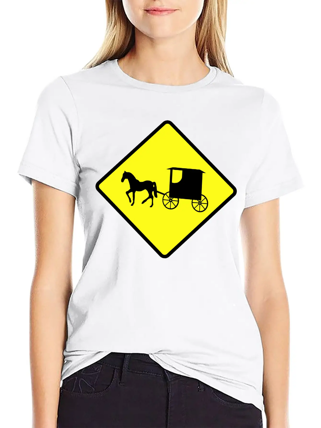 Caution Amish Buggies Unisex Casual T-Shirt – Clean Design For Daily Comfort