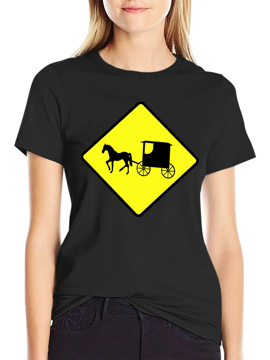 Caution Amish Buggies Unisex Casual T-Shirt – Clean Design For Daily Comfort