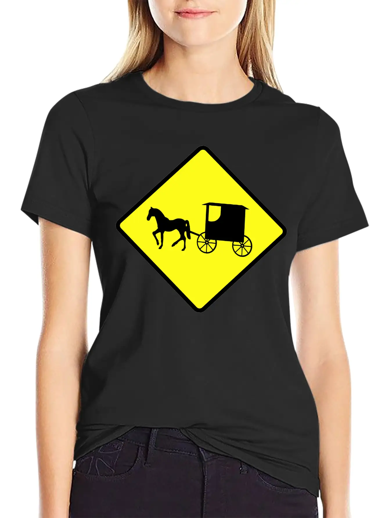 Caution Amish Buggies Unisex Casual T-Shirt – Clean Design For Daily Comfort