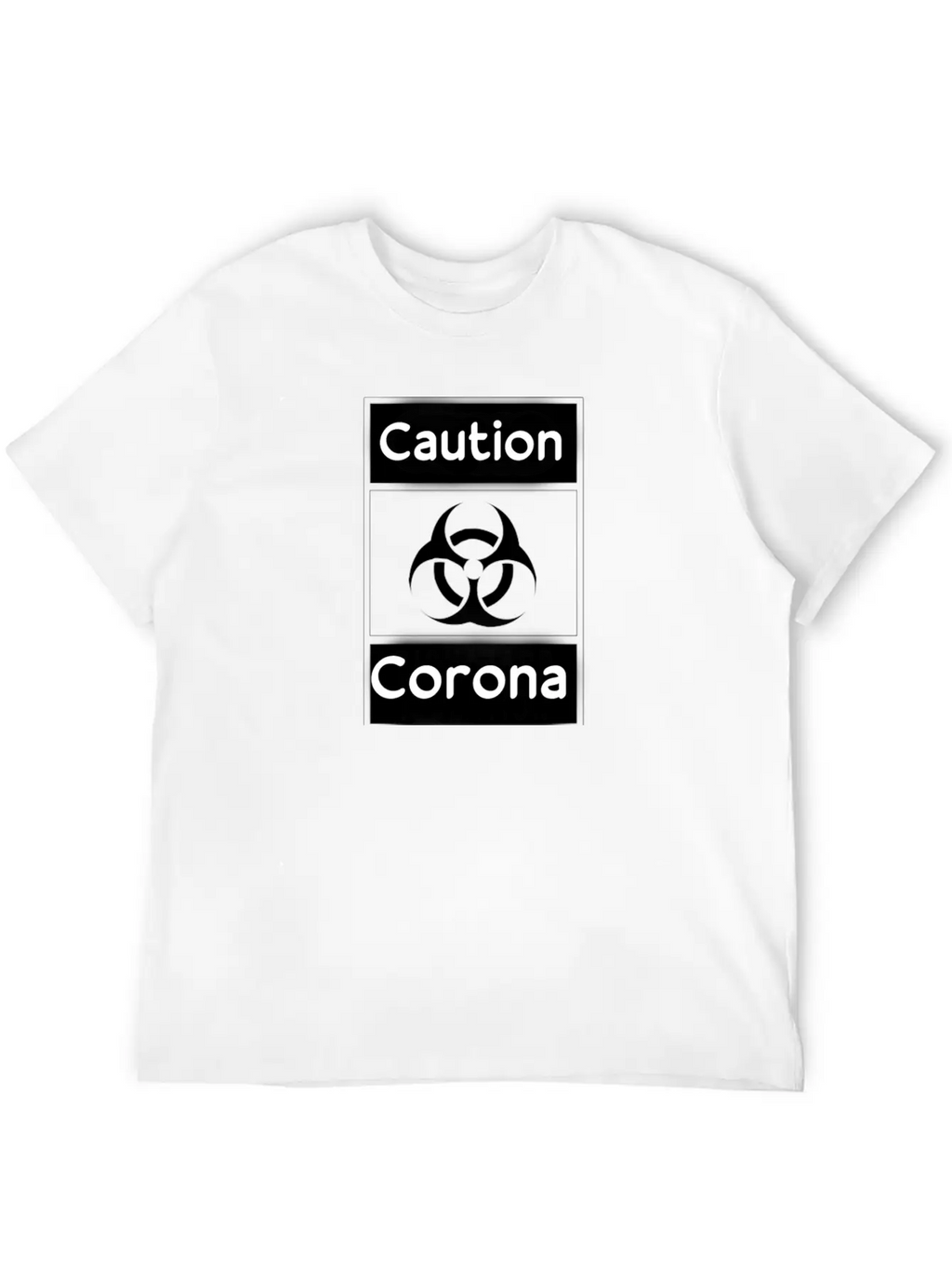 Caution Corona Unisex Short Sleeve Soft Cotton T-Shirt – Casual Everyday Wear