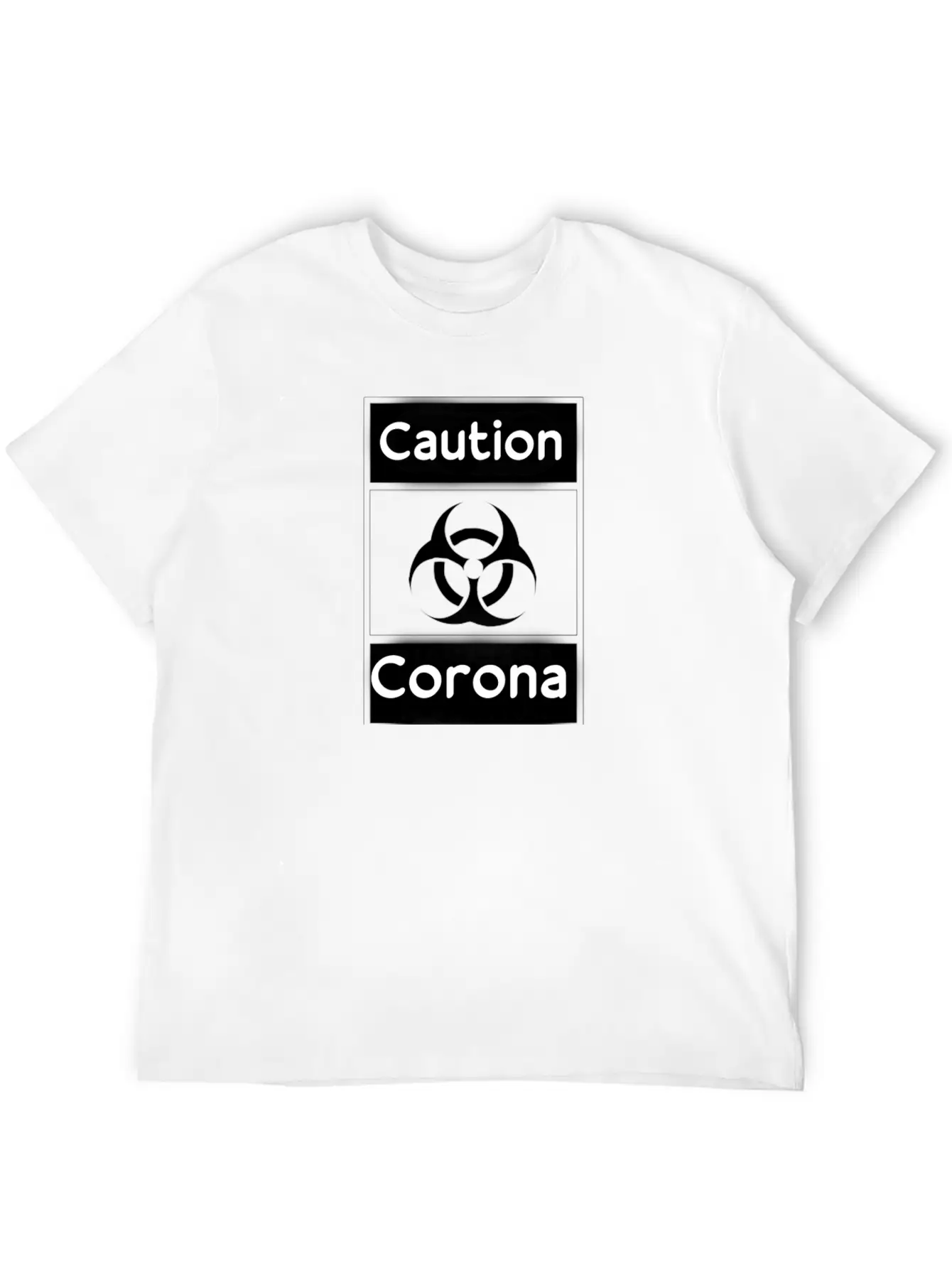 Caution Corona Unisex Short Sleeve Soft Cotton T-Shirt – Casual Everyday Wear