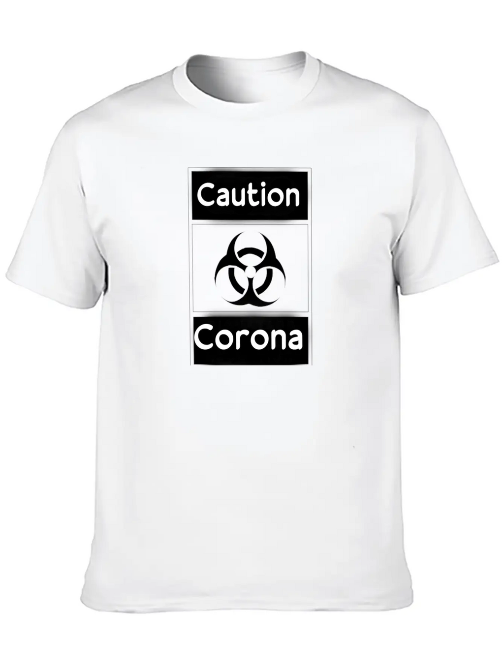 Caution Corona Unisex Short Sleeve Soft Cotton T-Shirt – Casual Everyday Wear
