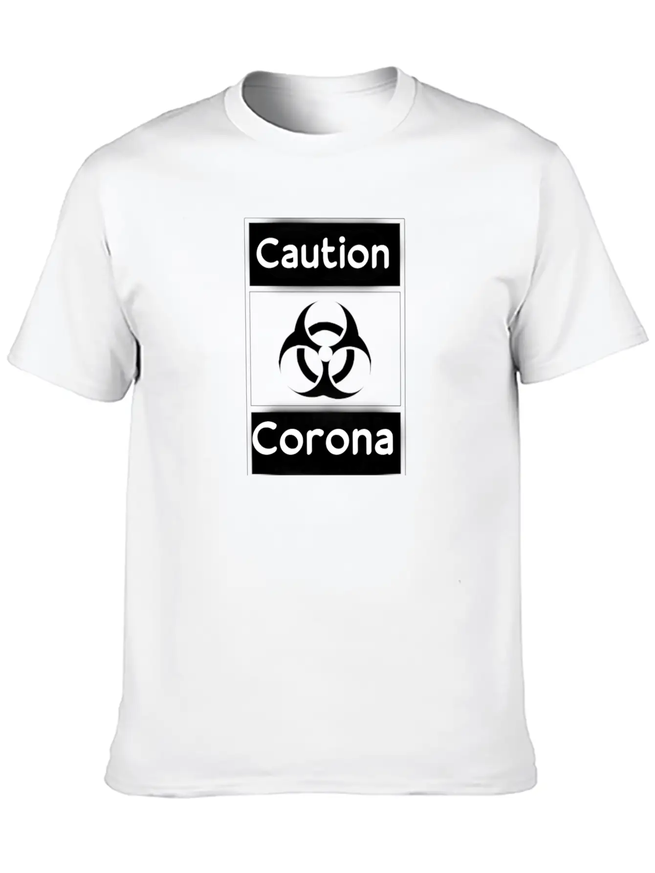 Caution Corona Unisex Short Sleeve Soft Cotton T-Shirt – Casual Everyday Wear