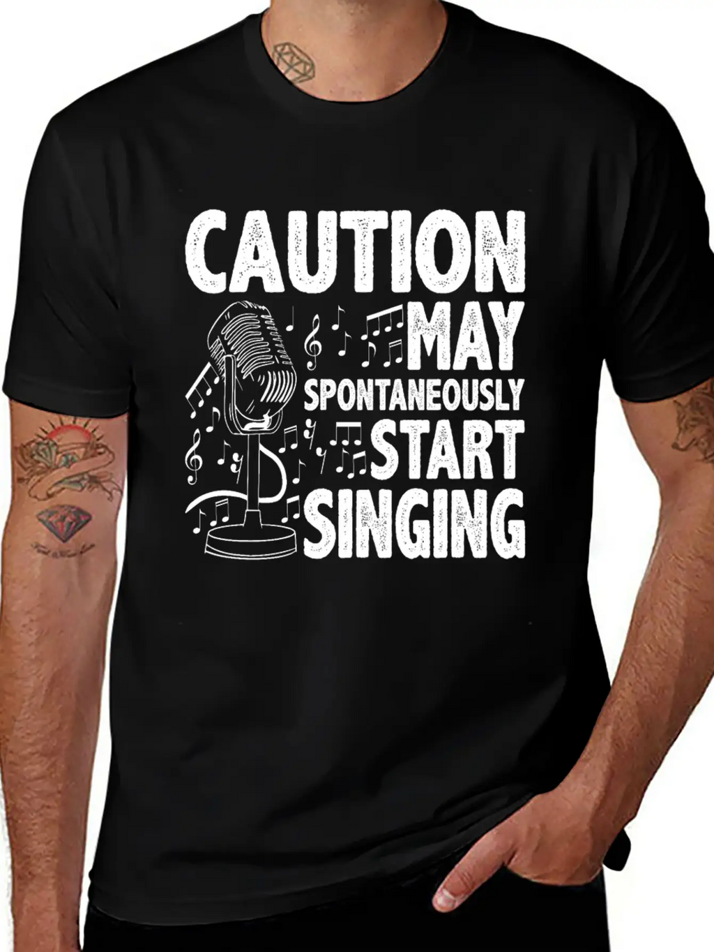 Caution, May Spontaneously Start Singing 5 Casual Graphic T-Shirt – Simple And Comfortable Daily Wear