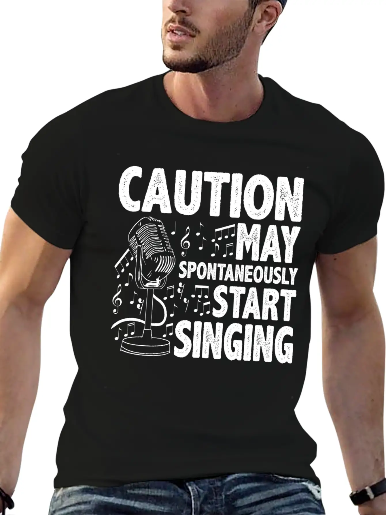 Caution, May Spontaneously Start Singing 5 Casual Graphic T-Shirt – Simple And Comfortable Daily Wear
