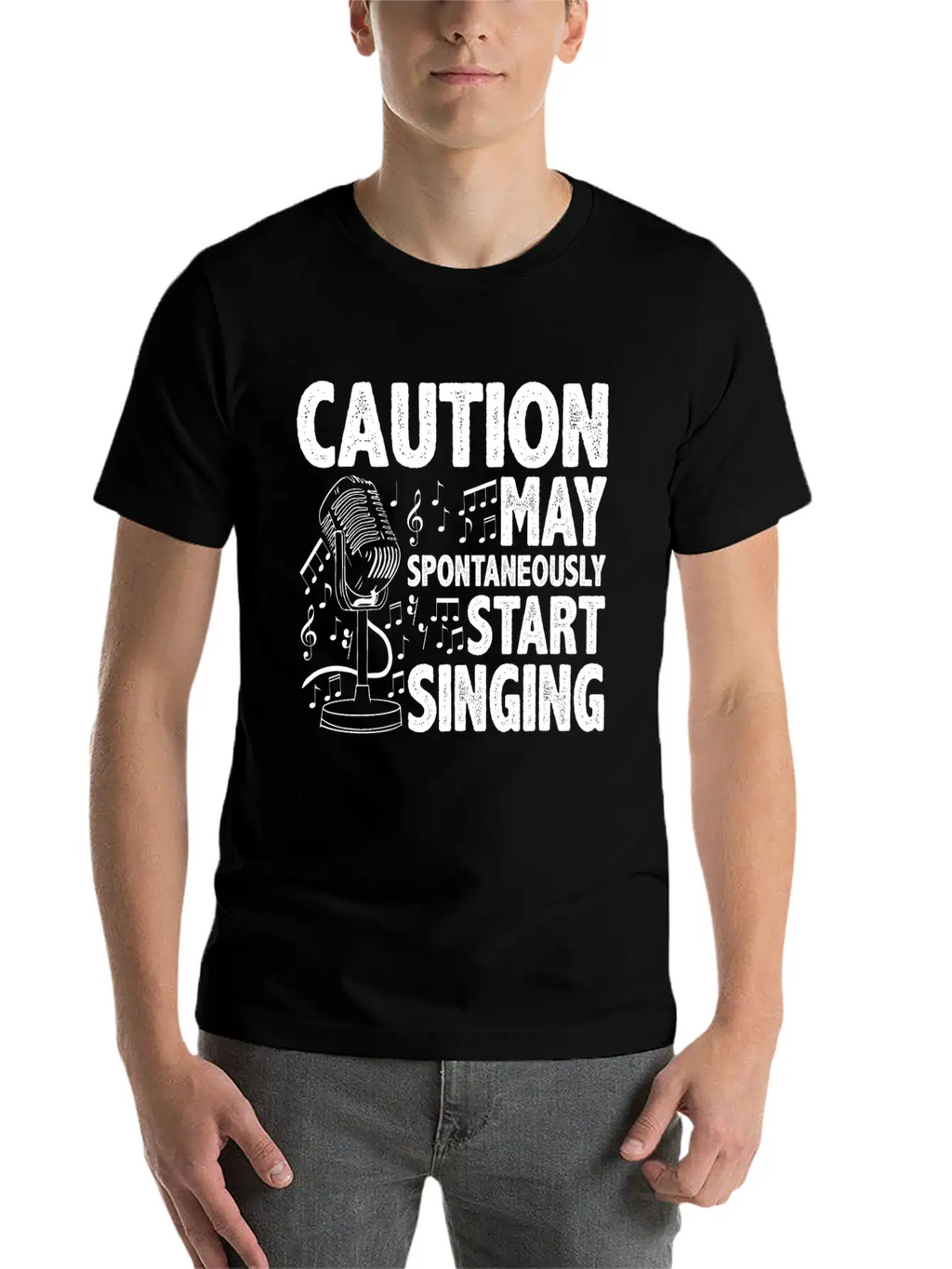 Caution, May Spontaneously Start Singing 5 Casual Graphic T-Shirt – Simple And Comfortable Daily Wear