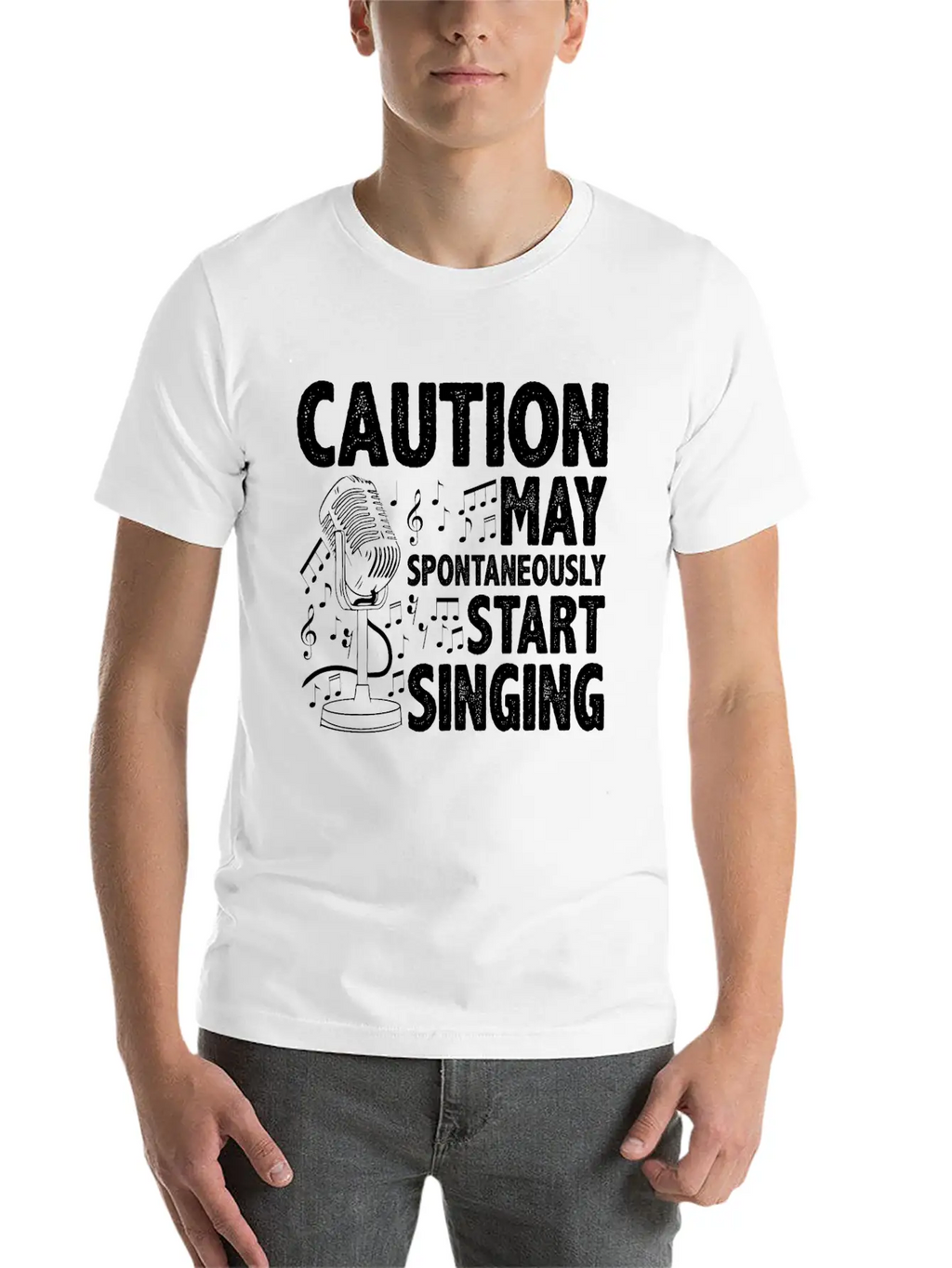 Caution, May Spontaneously Start Singing 5 Casual Graphic T-Shirt – Simple And Comfortable Daily Wear