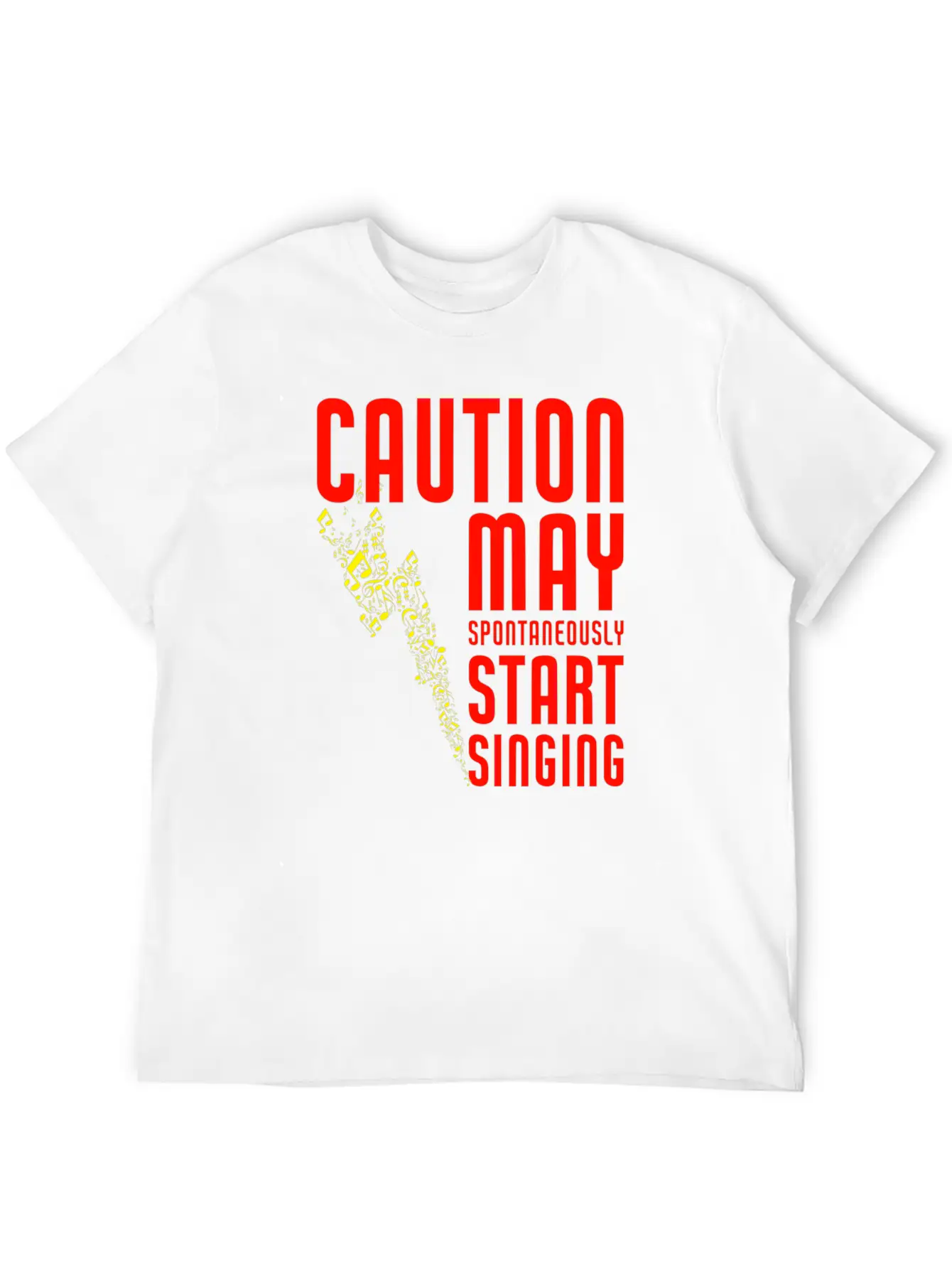 Caution May Spontaneously Start Singing Singer Mus Breathable Soft Cotton T-Shirt – Timeless Casual Look
