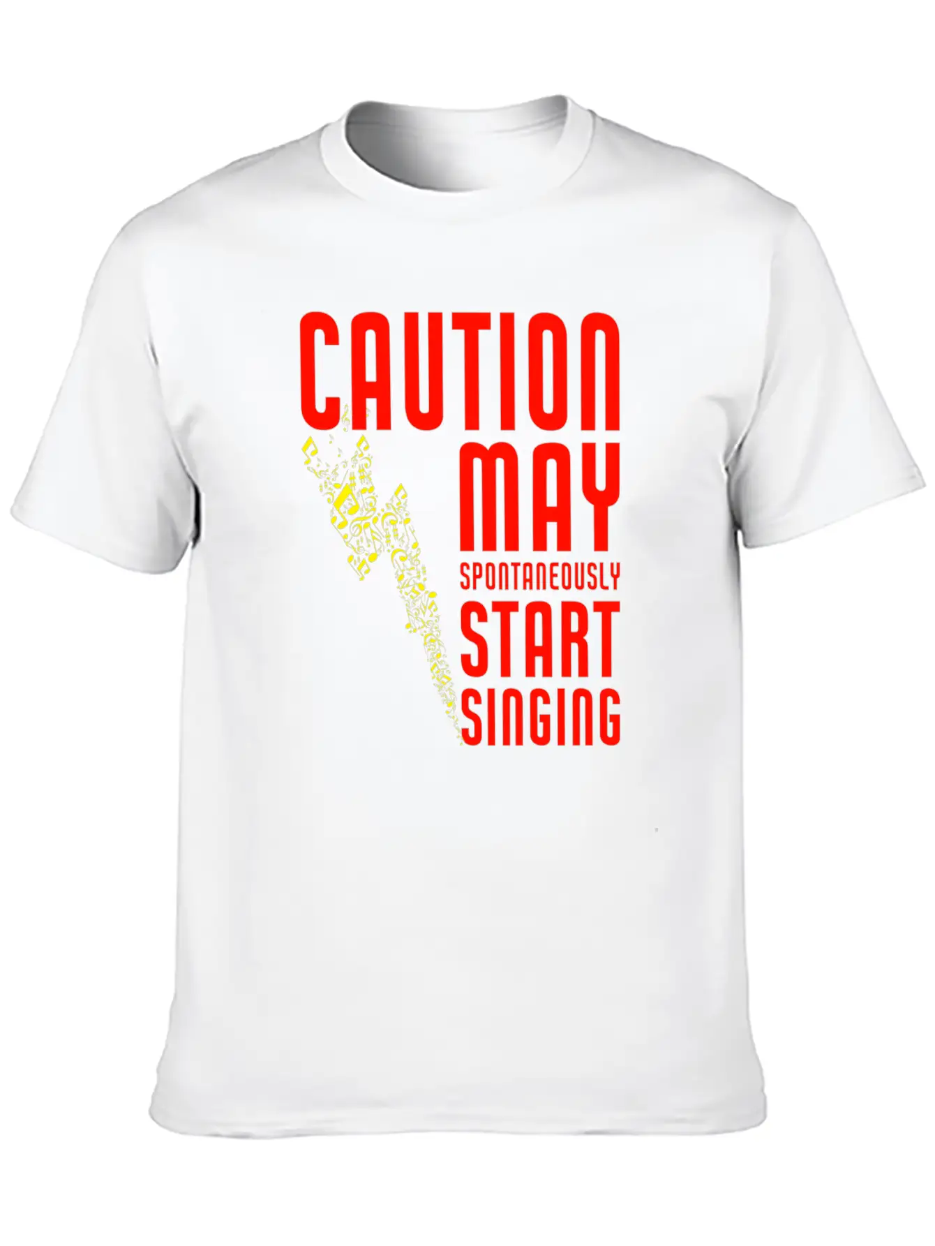 Caution May Spontaneously Start Singing Singer Mus Breathable Soft Cotton T-Shirt – Timeless Casual Look