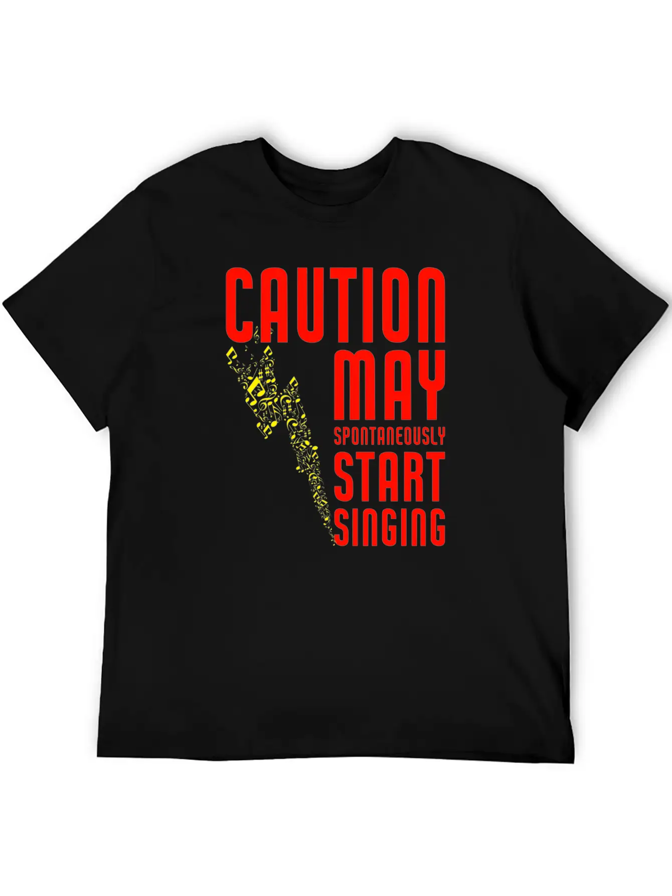 Caution May Spontaneously Start Singing Singer Mus Breathable Soft Cotton T-Shirt – Timeless Casual Look