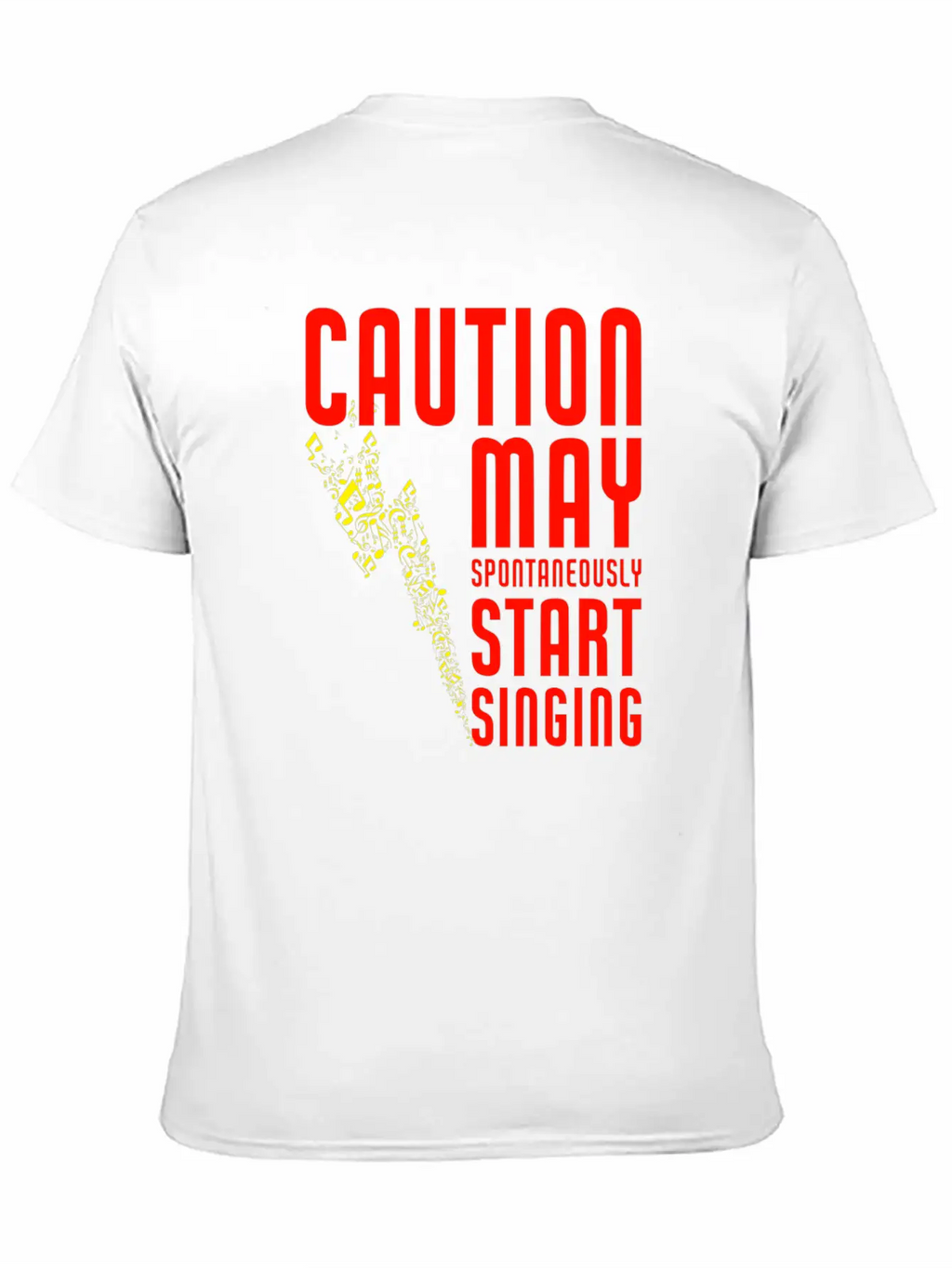 Caution May Spontaneously Start Singing Singer Mus Breathable Soft Cotton T-Shirt – Timeless Casual Look