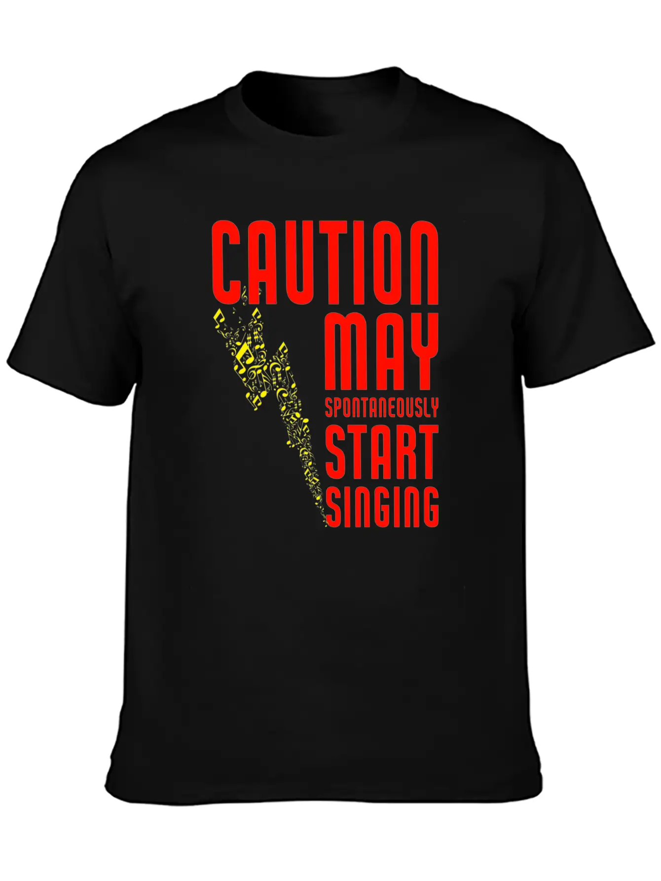 Caution May Spontaneously Start Singing Singer Mus Breathable Soft Cotton T-Shirt – Timeless Casual Look