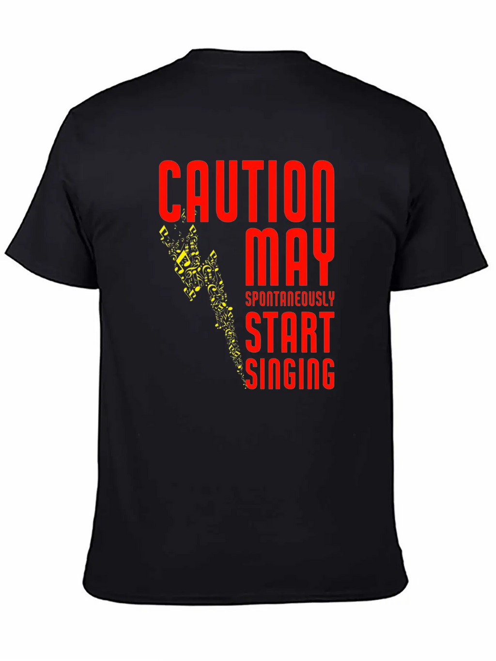 Caution May Spontaneously Start Singing Singer Mus Breathable Soft Cotton T-Shirt – Timeless Casual Look