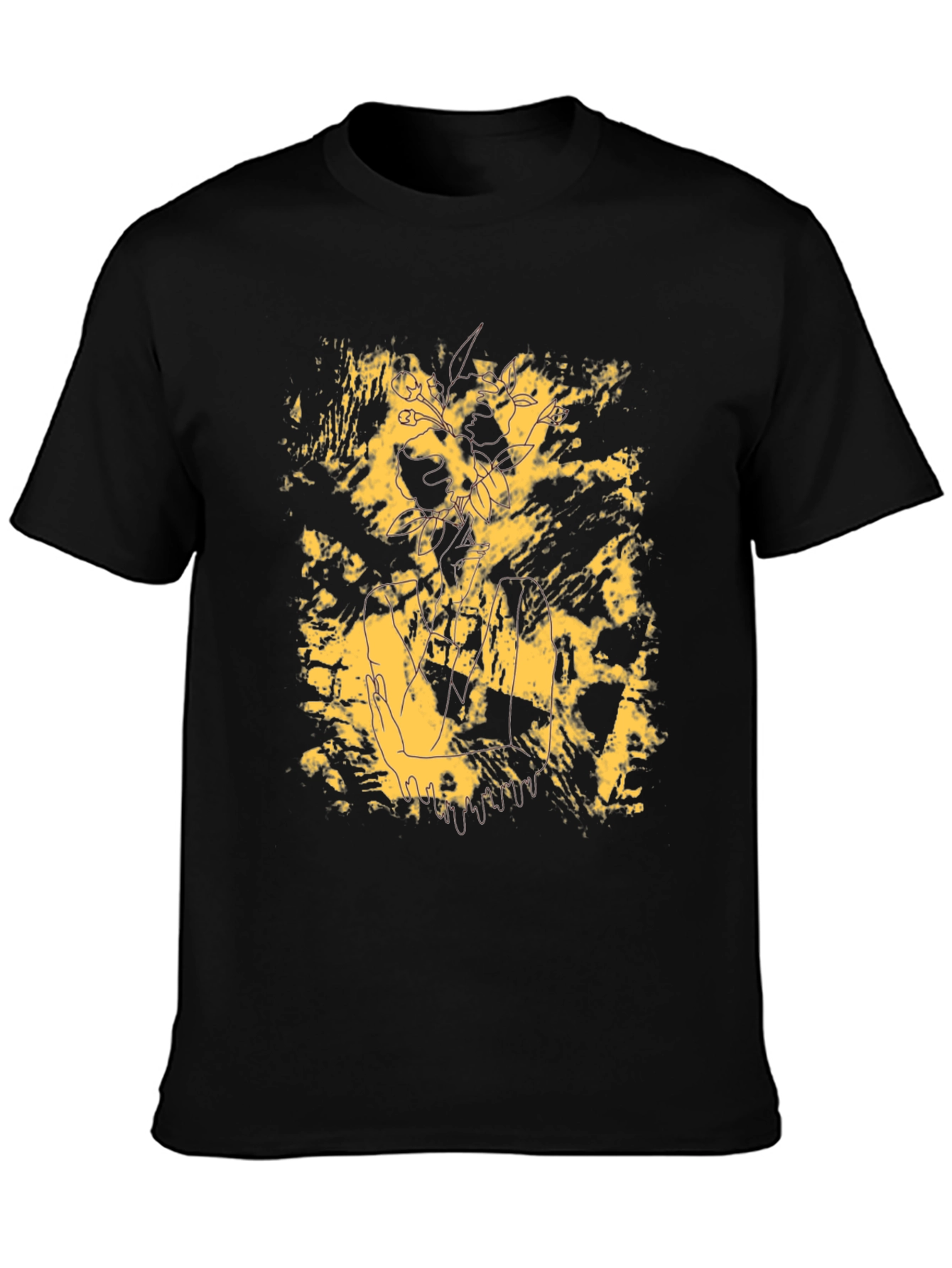 Abstract Floral Graphic T-Shirt - Modern Style
