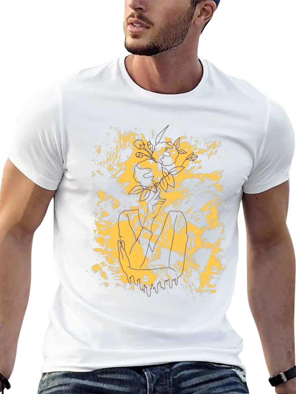 Abstract Floral Graphic T-Shirt - Modern Style