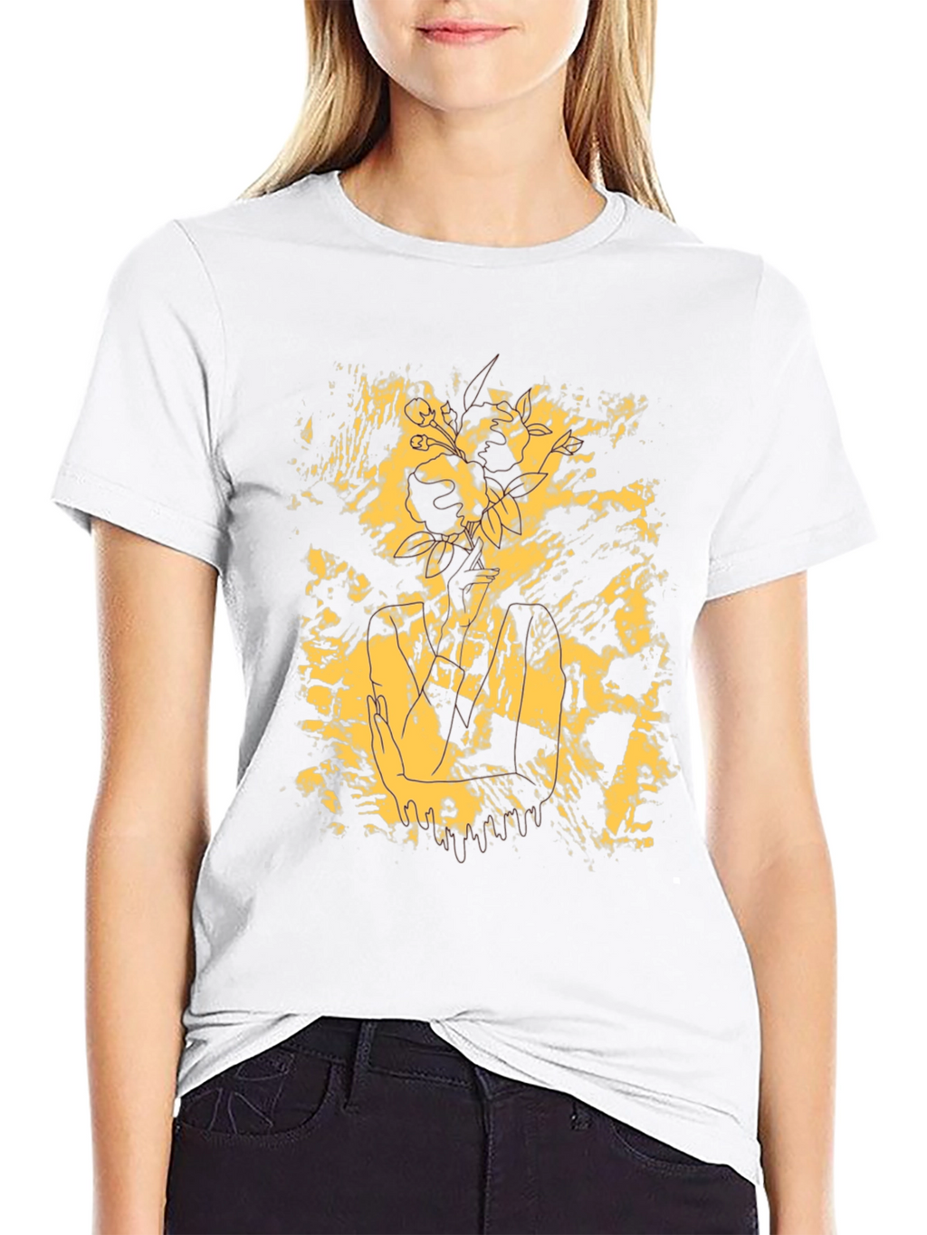 Abstract Floral Graphic T-Shirt - Modern Style