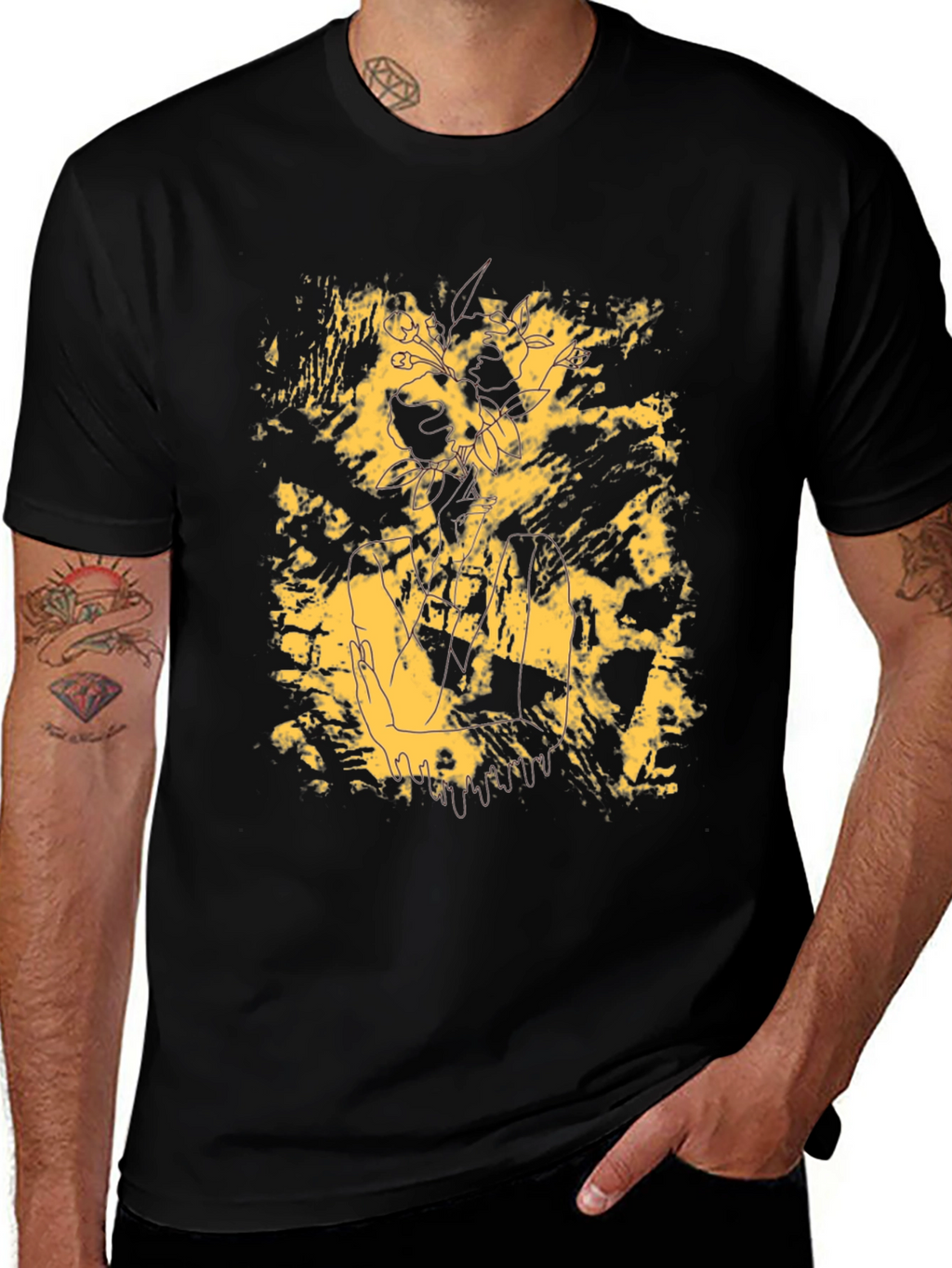 Abstract Floral Graphic T-Shirt - Modern Style
