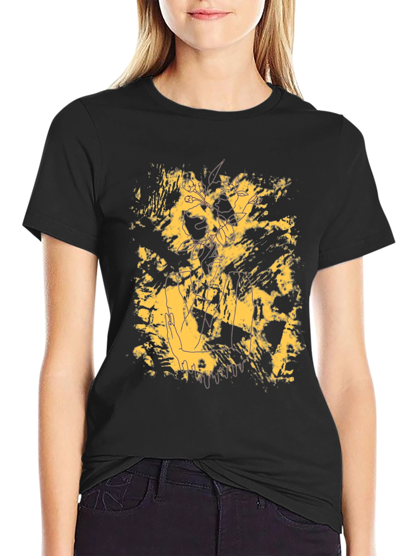 Abstract Floral Graphic T-Shirt - Modern Style