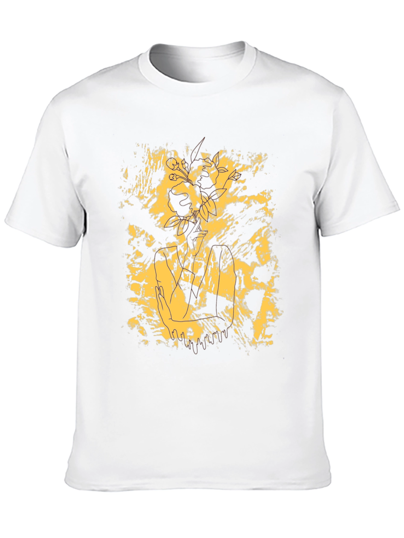 Abstract Floral Graphic T-Shirt - Modern Style