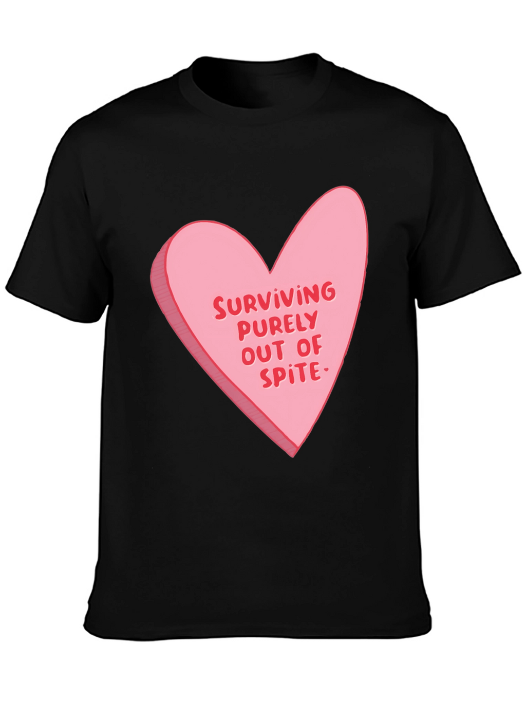 Surviving Out of Spite Valentines Day Heart Graphic Tee
