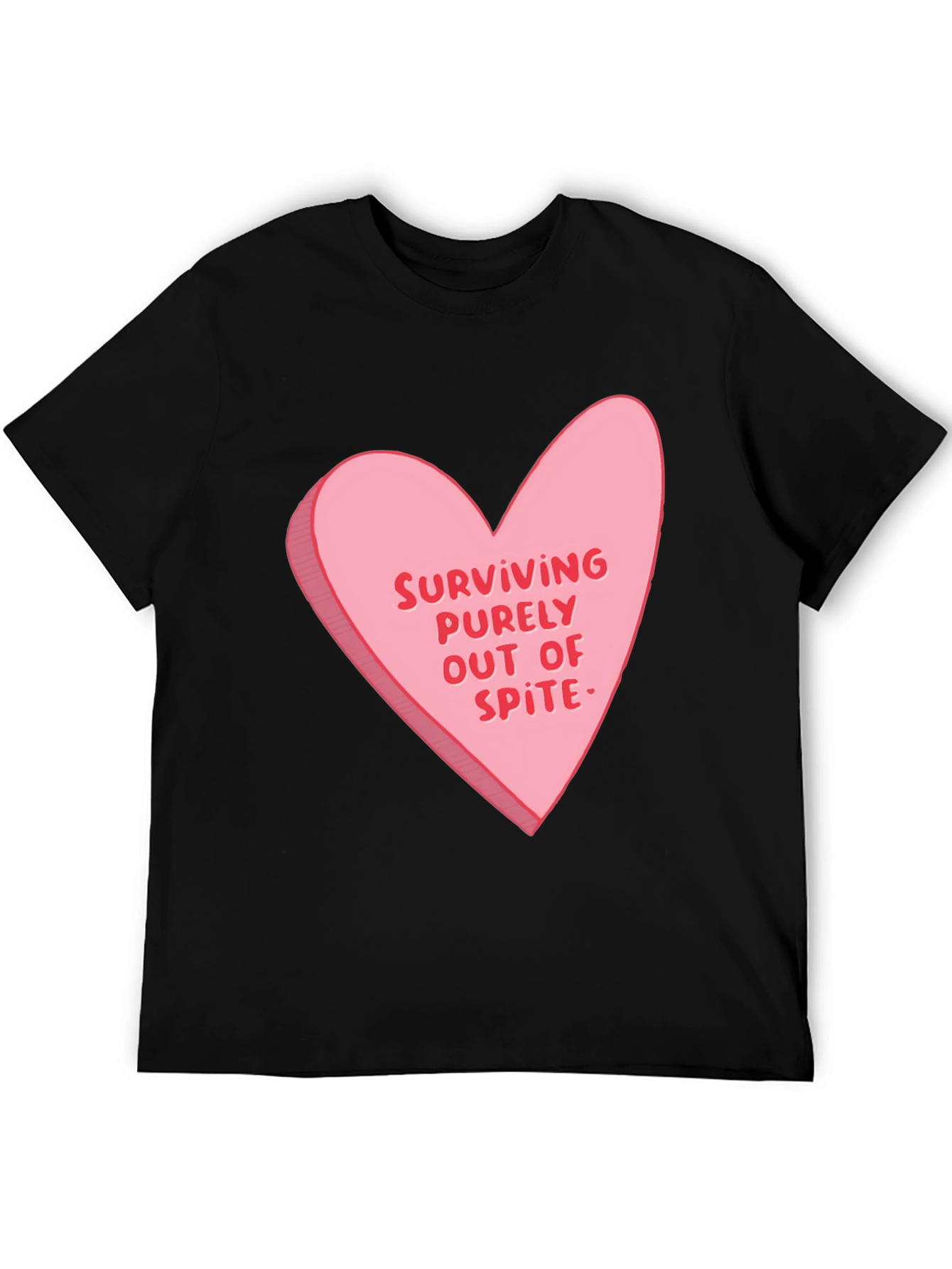 Surviving Out of Spite Valentines Day Heart Graphic Tee