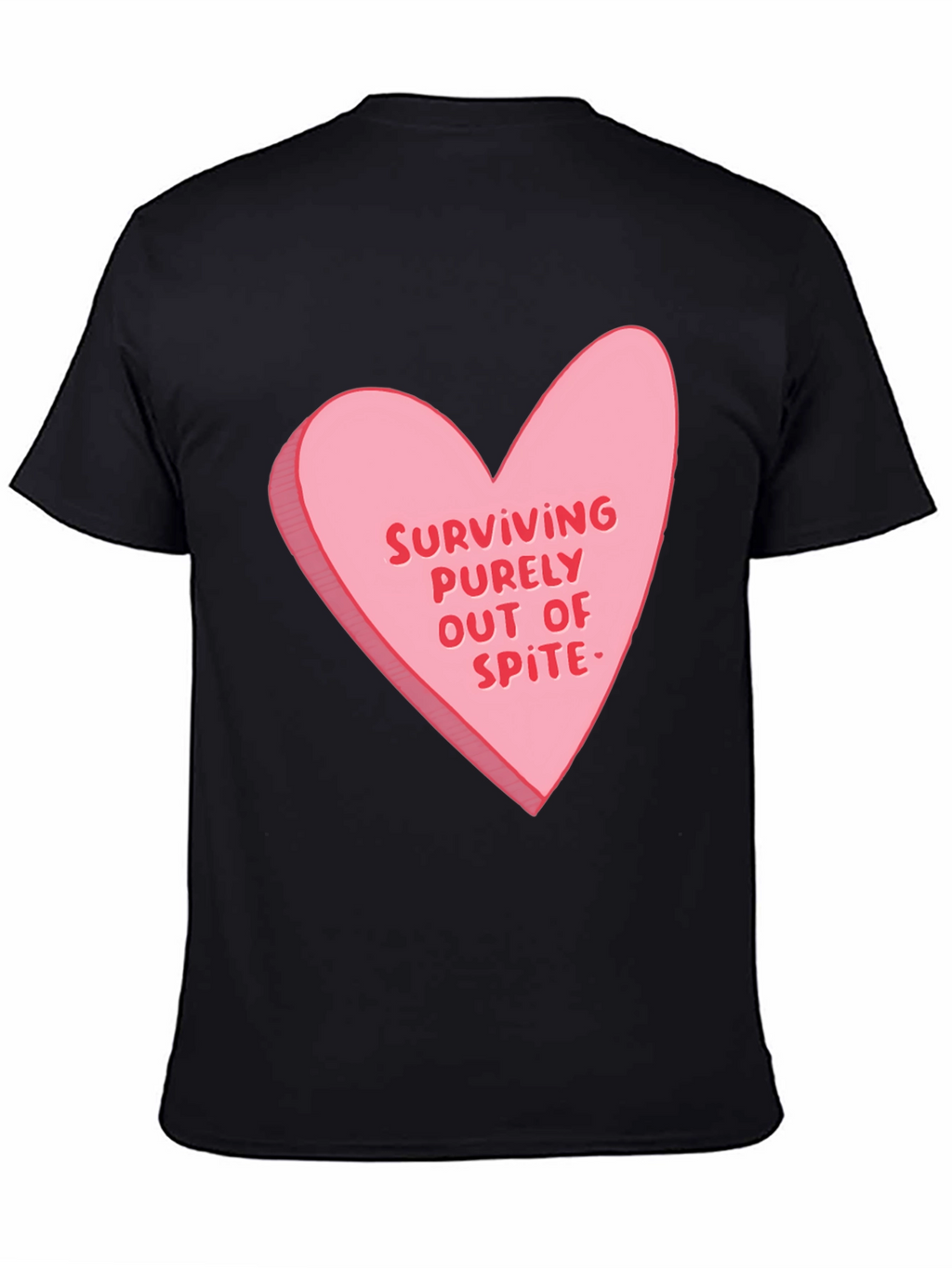 Surviving Out of Spite Valentines Day Heart Graphic Tee