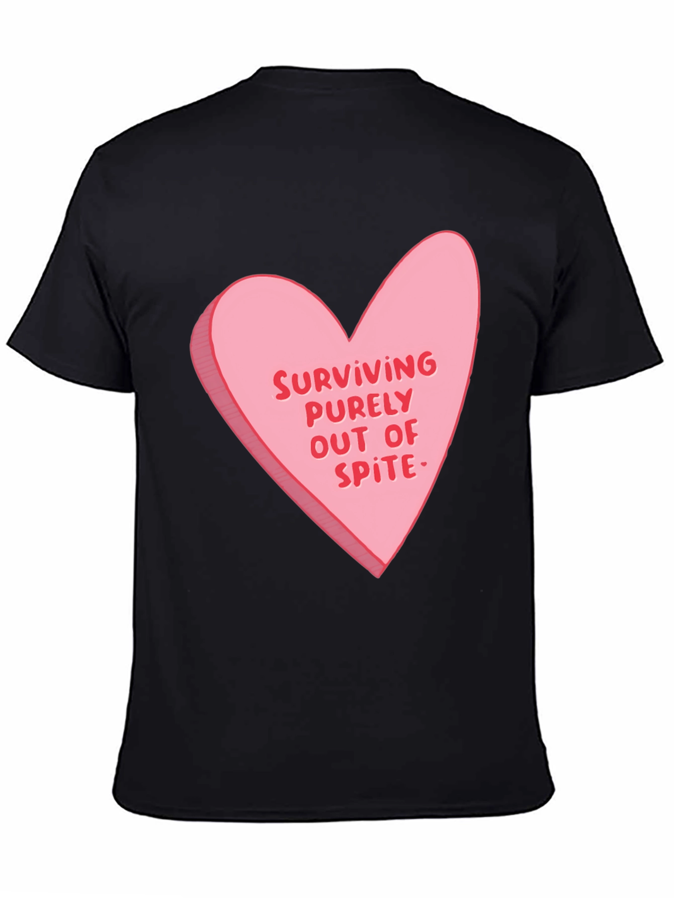 Surviving Out of Spite Valentines Day Heart Graphic Tee