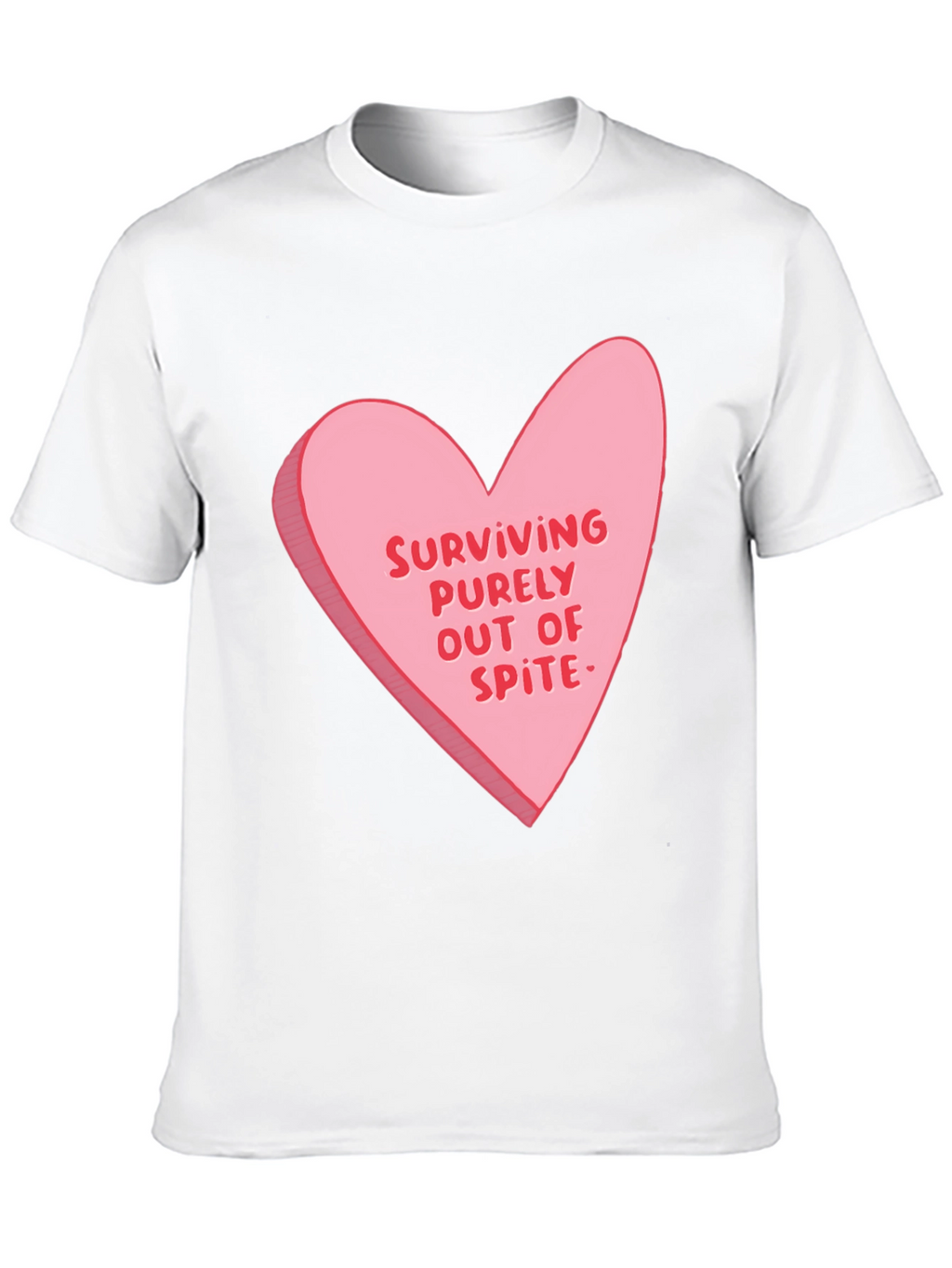 Surviving Out of Spite Valentines Day Heart Graphic Tee